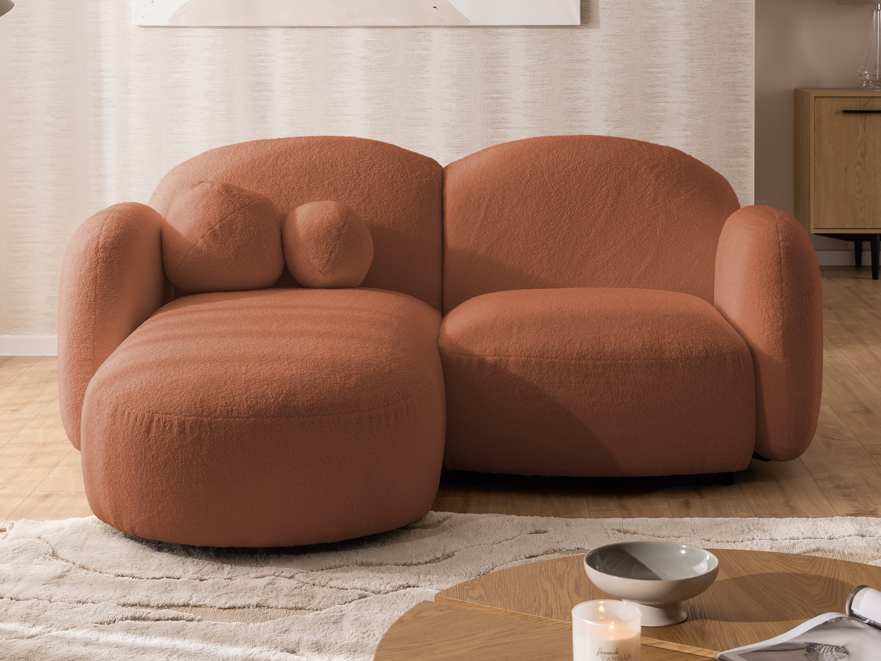S-Style Möbel Ecksofa Nuvola aus Bouclé-Stoff günstig online kaufen