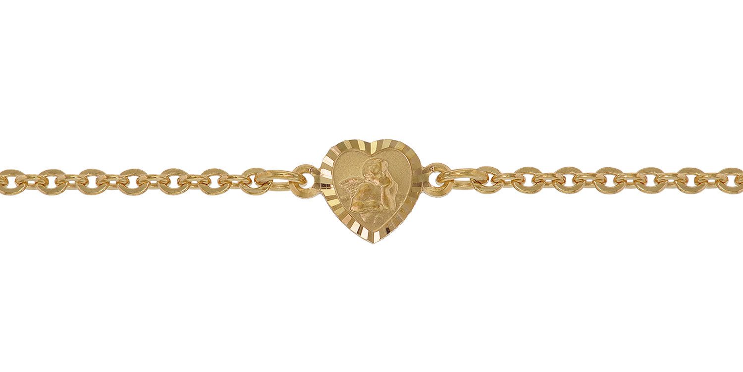 trendor Goldarmband 75091, für Babys 333 Gold/8 Kt mit Engel-Plakette 14 cm