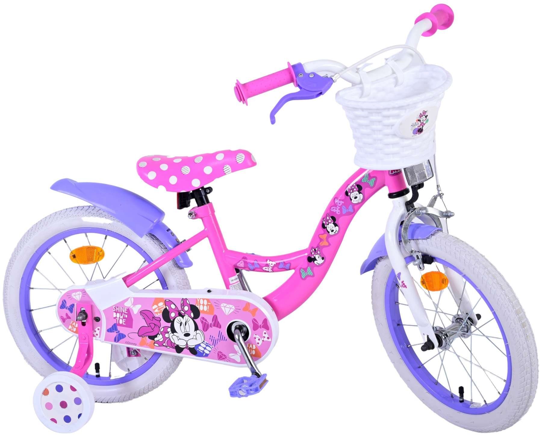 + Fahrrad 1 mit Kinderfahrrad Kinderrad Gang, Fahrrad Zoll 16 Laufrad Sicherheitsgriffe), Disney TPFSports mit Stützräder Handbremse, Rutschfeste Minnie (Mädchen Kinder Mädchen Zoll Rücktritt 16 -