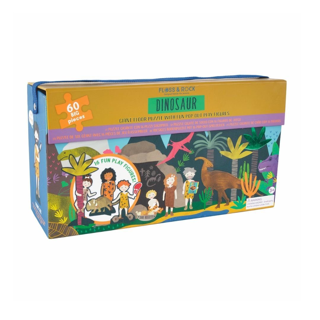 suebidou 3D-Puzzle 60 teiliges Riesenpuzzle mit Figuren "Dino" Pop Out Bodenpuzzle, 60 Puzzleteile, nachhaltig, kreativ