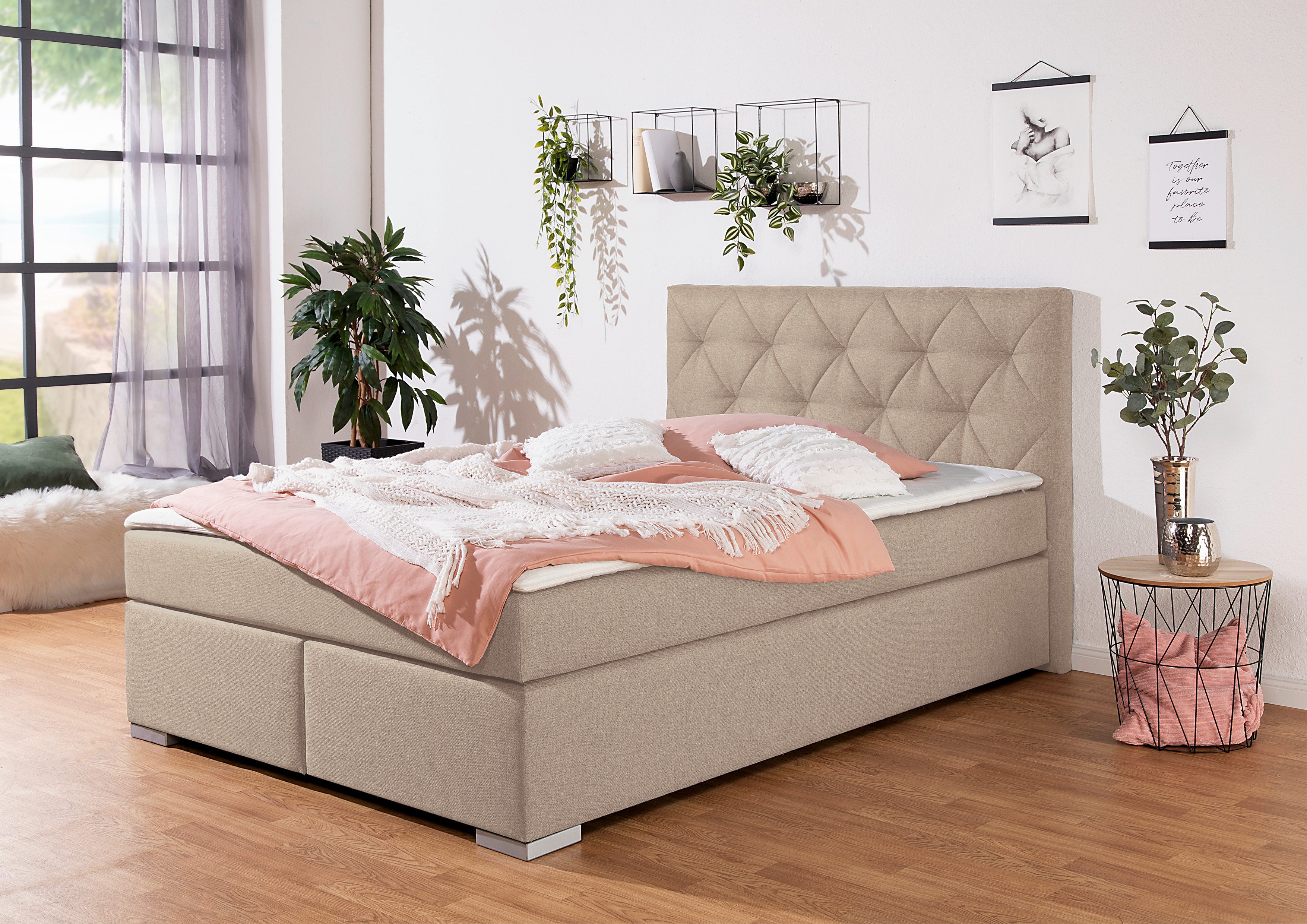 Home affaire Boxbett Tynan, wahlweise mit Bettkasten, in H2, H3 & H4 erhältilich