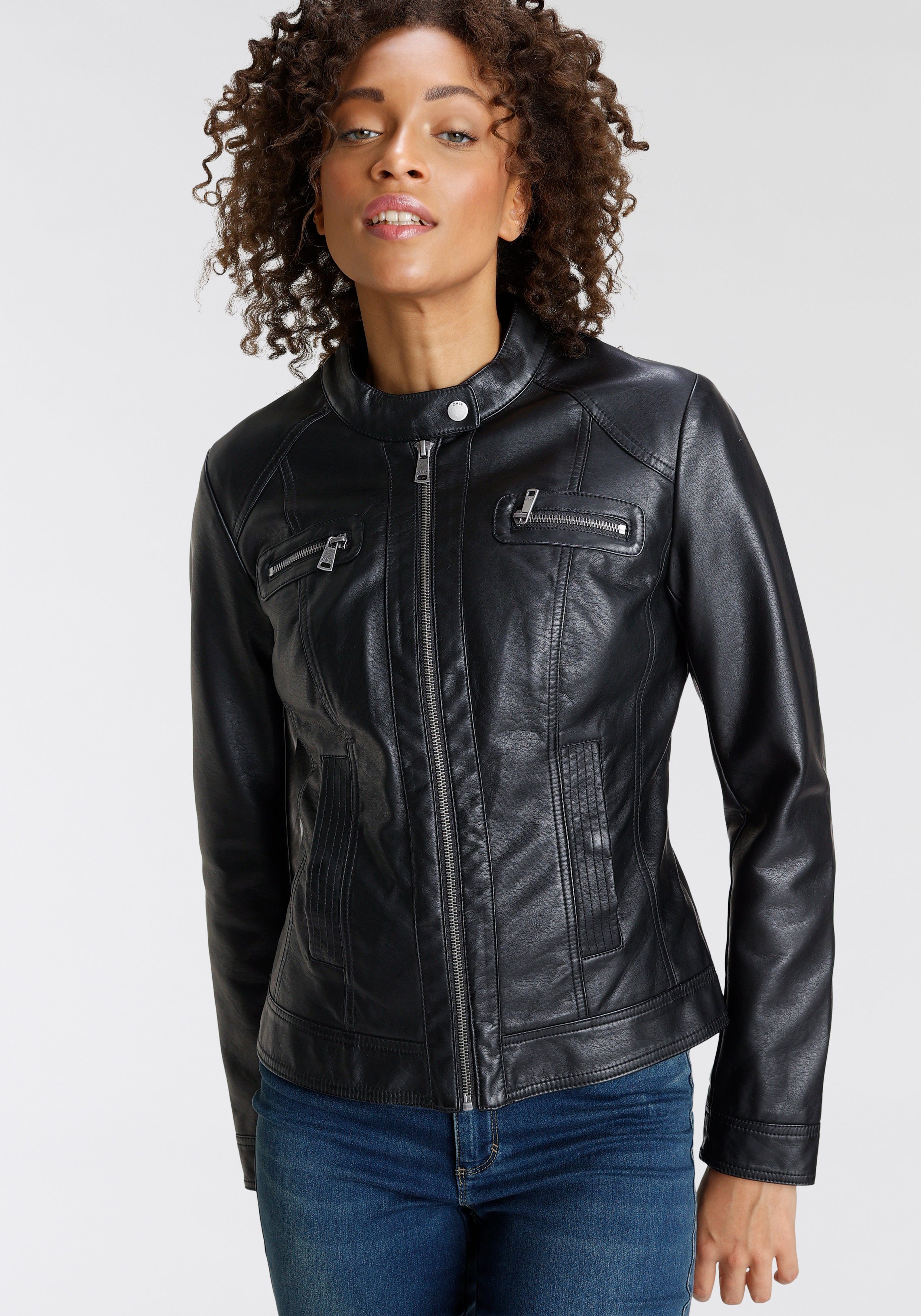 Lederimitatjacke FAUX BIKER ONLBANDIT LEATHER black ONLY