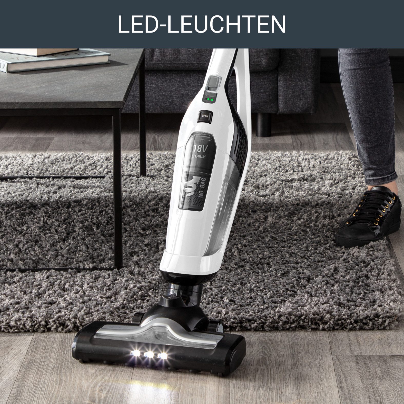 Rowenta Akku-Stielstaubsauger Dual Force 2-in-1, mühelose Aufbewahrung, klappbarer Griff, LED-Düse, beutellos, besonder leicht, langlebige Batterie, 2 Geschwind – Bild 5 von 5