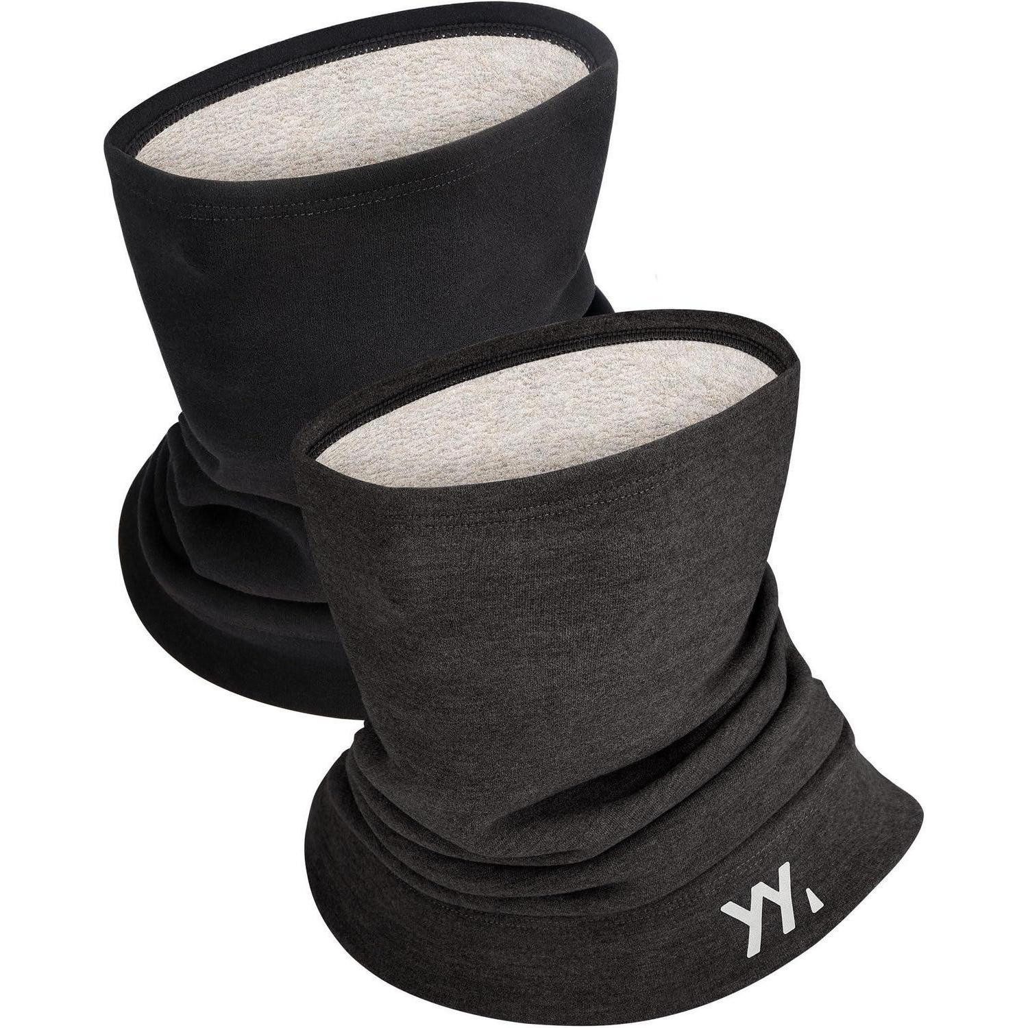 LuxusKollektion Loop Schlauchschal Thermo Winter Winddicht Damen Herren Schwarz Schwarzgrau
