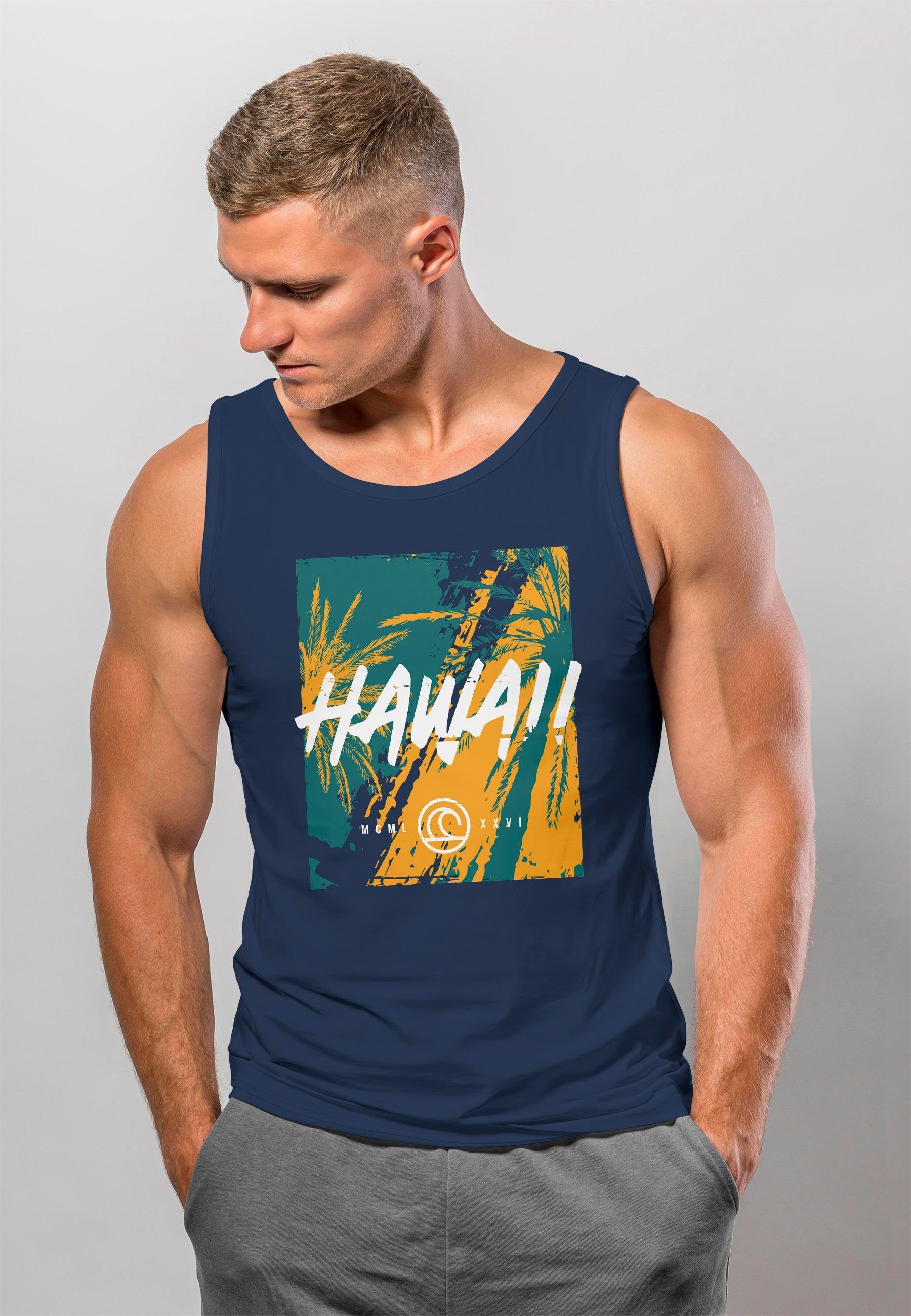 Neverless Tanktop Herren Tank-Top Hawaii Surfing Palmen Aufdruck Sommer Pri günstig online kaufen