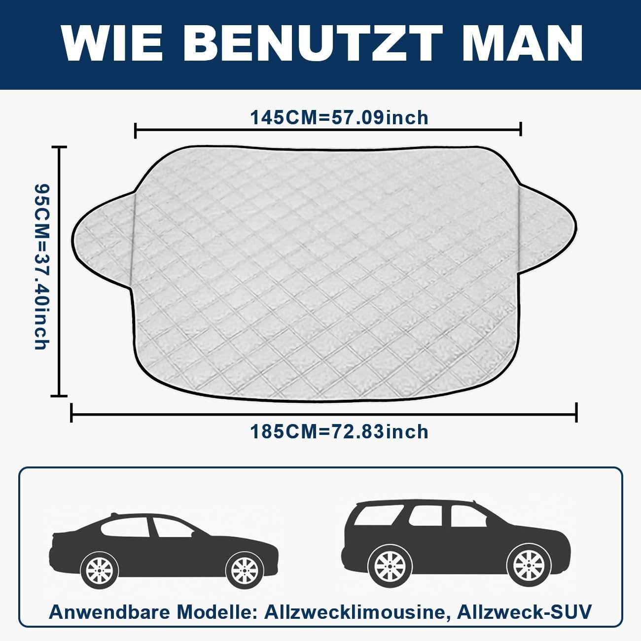 YI Frontscheibenabdeckung Scheibenabdeckung AUTO Frontscheibenabdeckung Winter Frostschutz, (1-St)