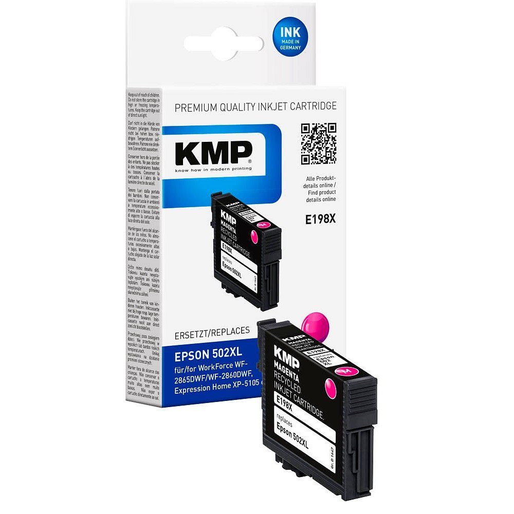KMP 1 Tinte 502XL - 1-tlg) Farbe, Tintenpatrone ERSETZT (1 E198X magenta