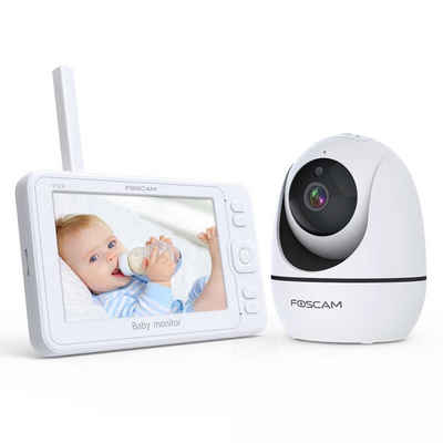 Foscam Video-Babyphone BM1 2 MP Full HD 1080p kabelloser Video Baby Monitor, 12,7 cm LCD-Farbbildschirm, Live-Ansicht, Nachtsicht, 2-Wege-Audio