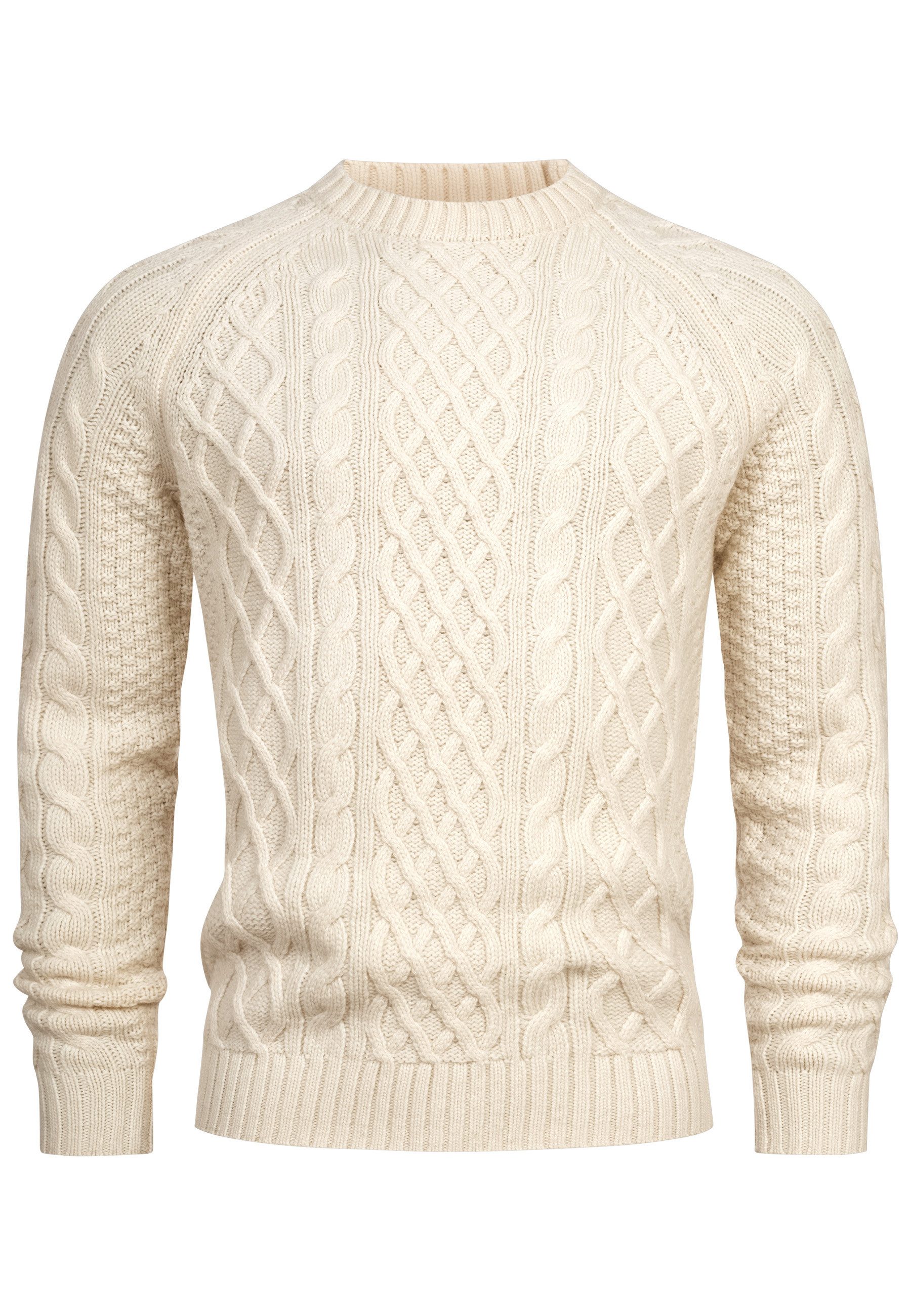 Kronstadt Strickpullover Herren KSWard crew Pullover Herrenpullover mit Zop günstig online kaufen