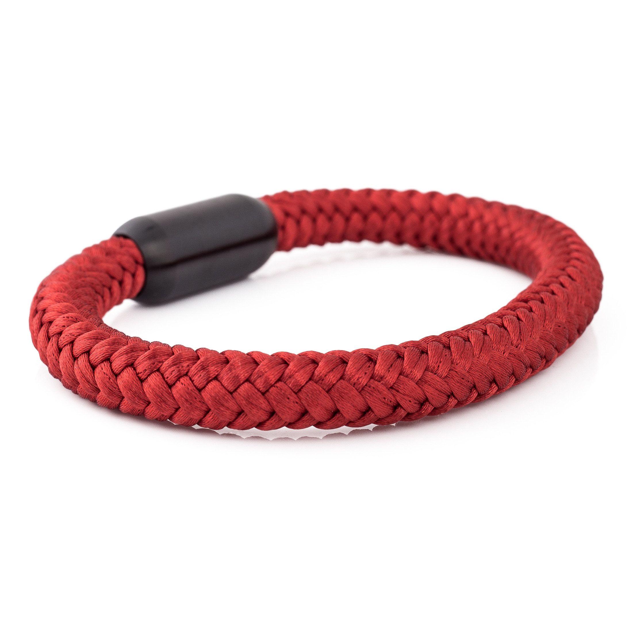 Akitsune Armband Portus Segeltau-Armband Schwarz-Weinrot 19cm