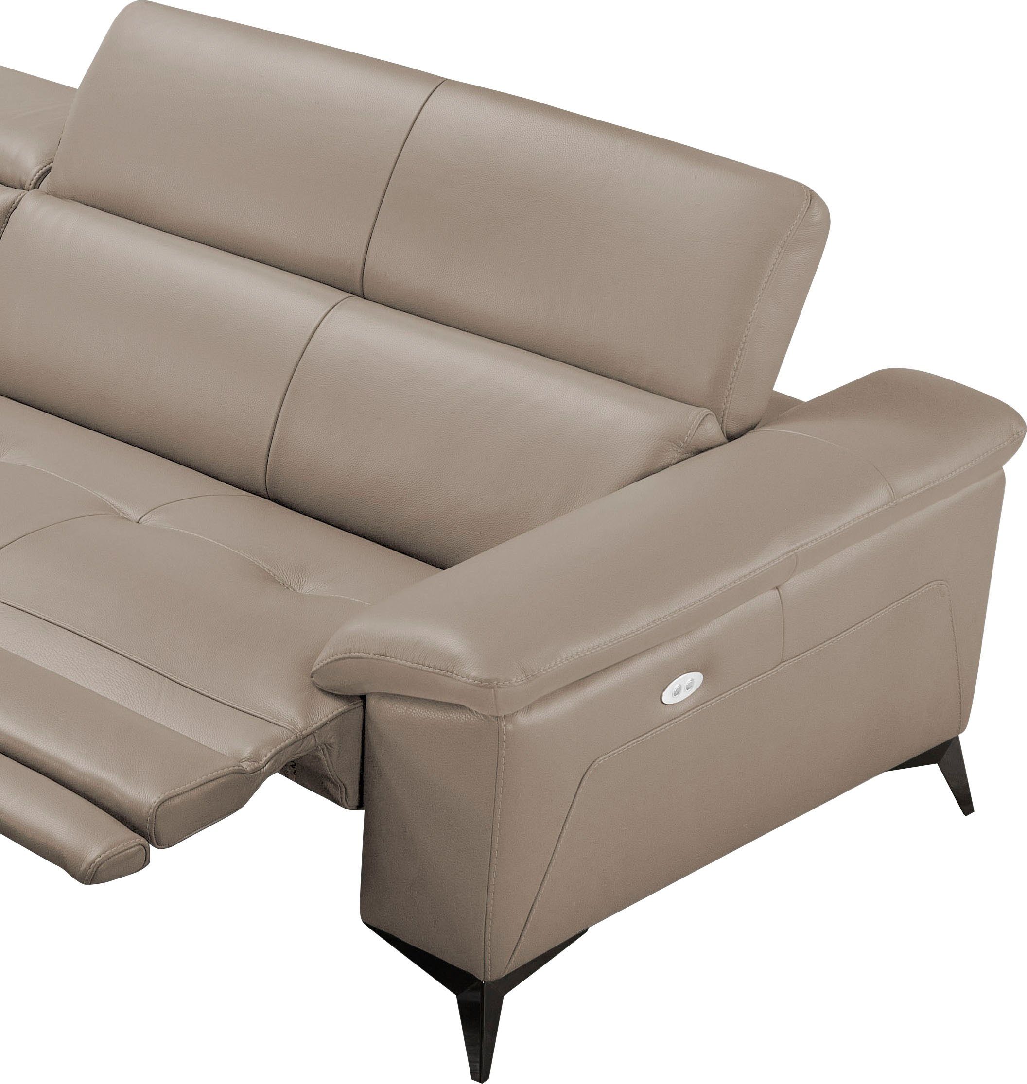 Egoitaliano Ecksofa Martine, Multifunktionssofa mit Komfortfunktionen, edel und bequem, mit Ottomane, elektrischer Relaxfunktion und Kopfteilverstellung