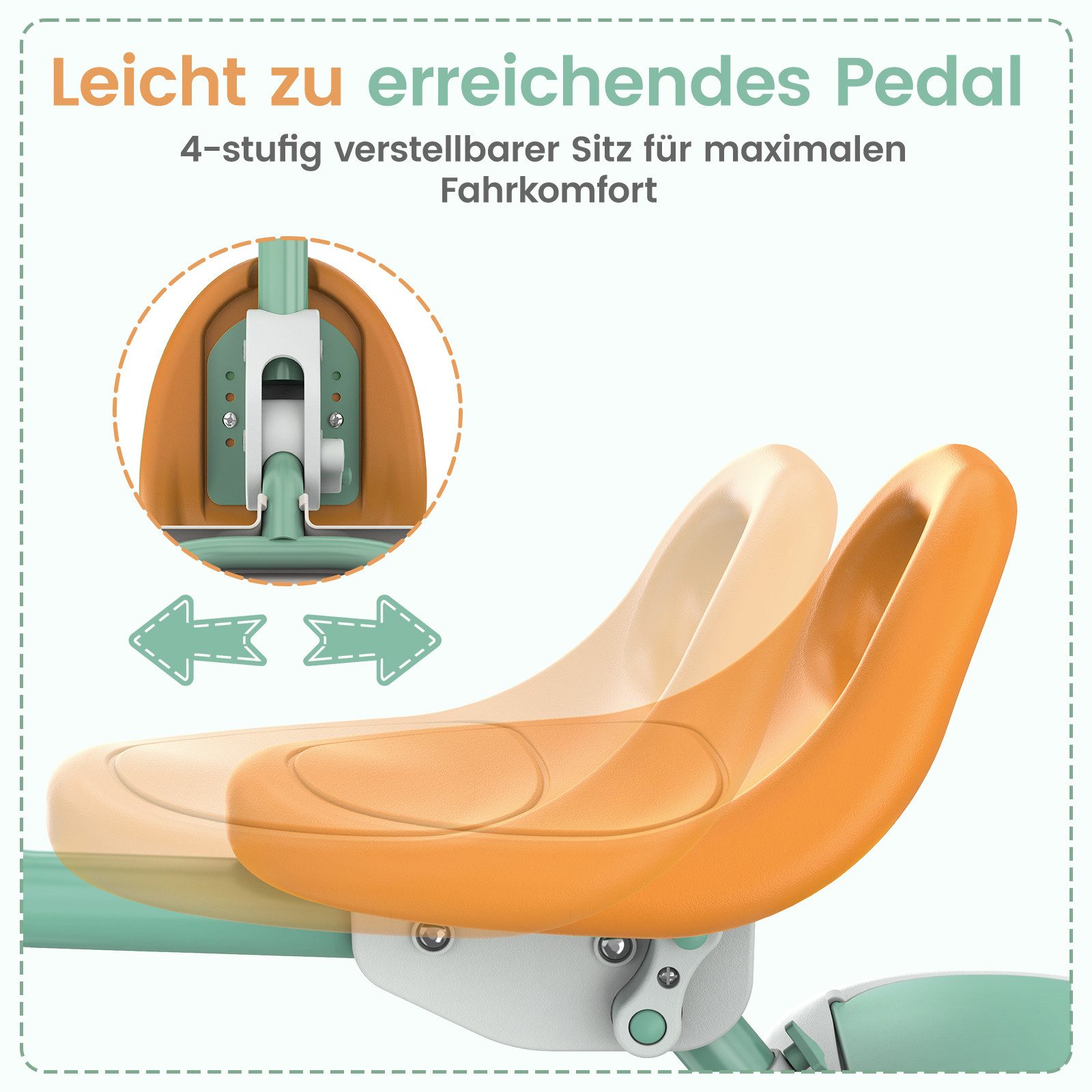 besrey Dreirad Dreirad Kinderdreirad Kinderfahrrad mit Spielkorb, Klingel, Mit Fahrradklingel und Korb, Kippfreies Design,Fahr- und Klappmodus