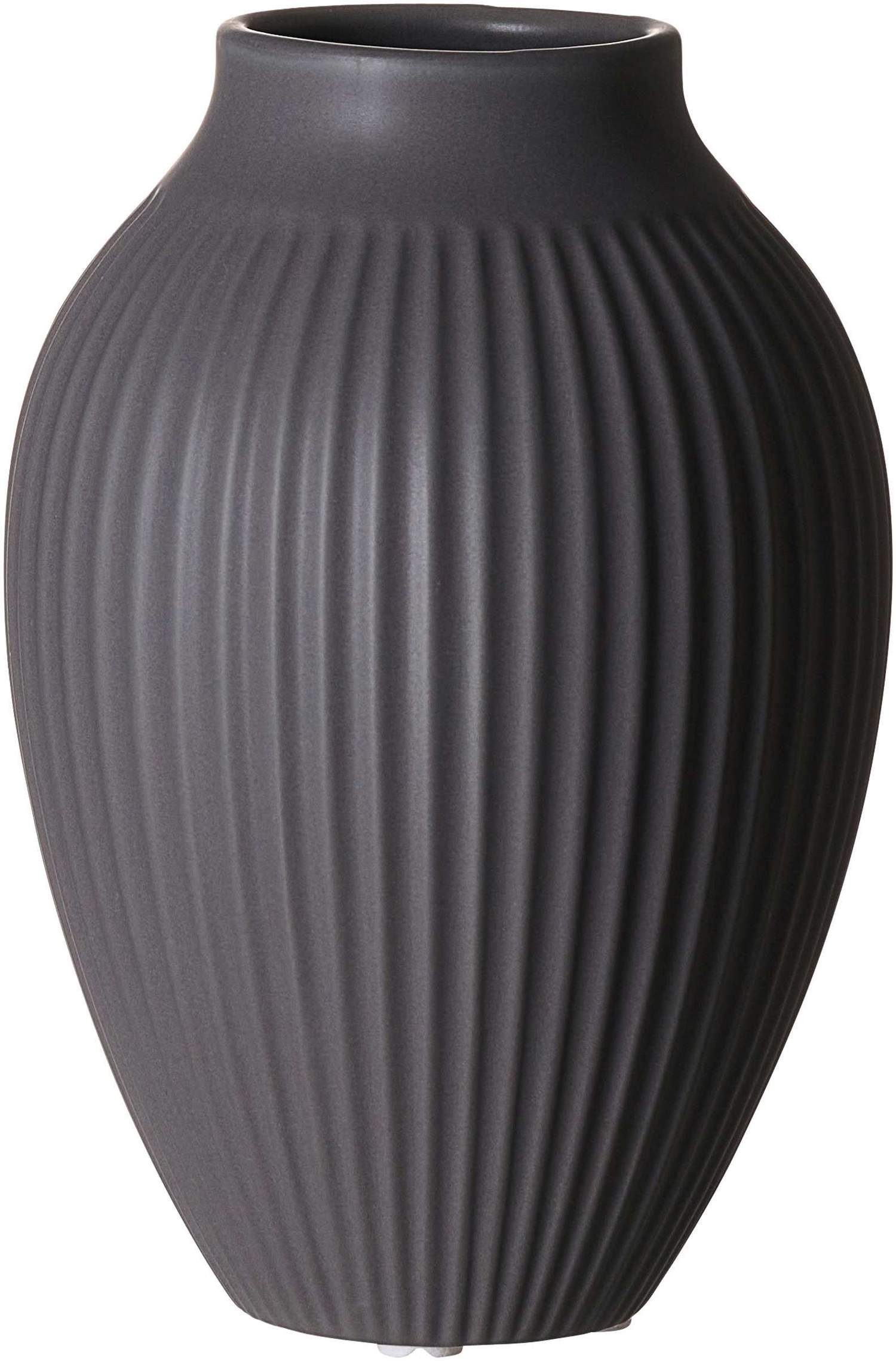 Ritzenhoff & Breker Tischvase Vase Alsta Steingut Matt Grau 10 x 10 x 15 cm Blumenvase (1 St), Seidenmattes Oberflächen Finish