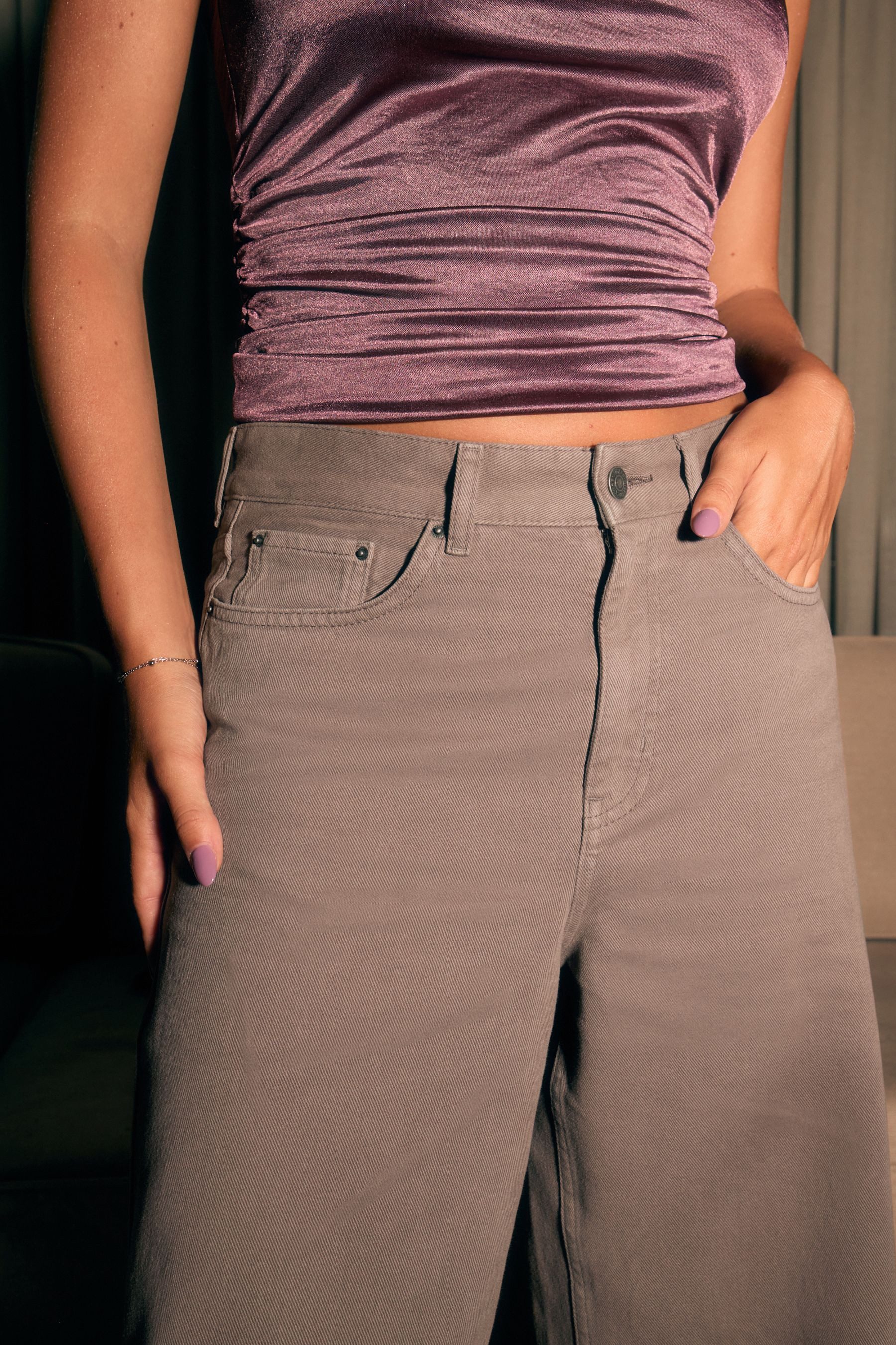 Next Weite Jeans Palazzo-Hochbundjeans mit weitem Bein (1-tlg)