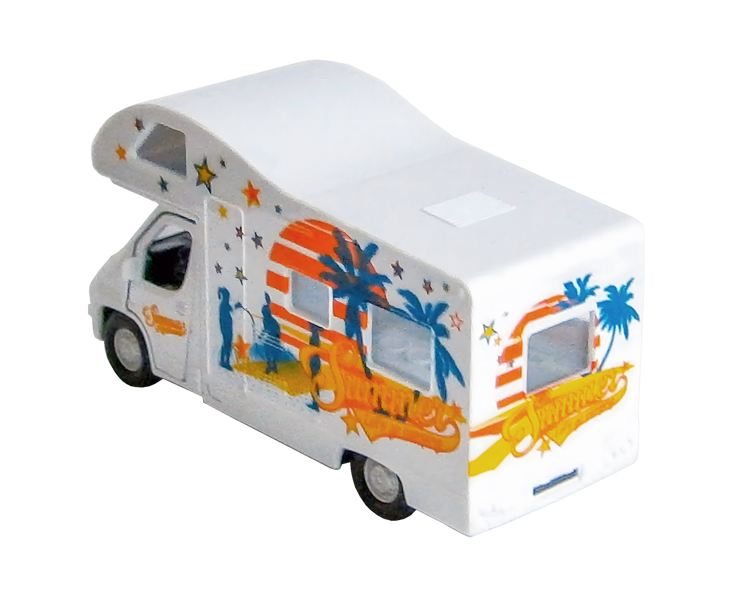 Welly Spielzeug-Auto WOHNWAGEN mit Rückzug 12cm Welly Wohnmobil Camping 78, Modellauto Spielzeugauto Geschenk Kinder Modell Auto
