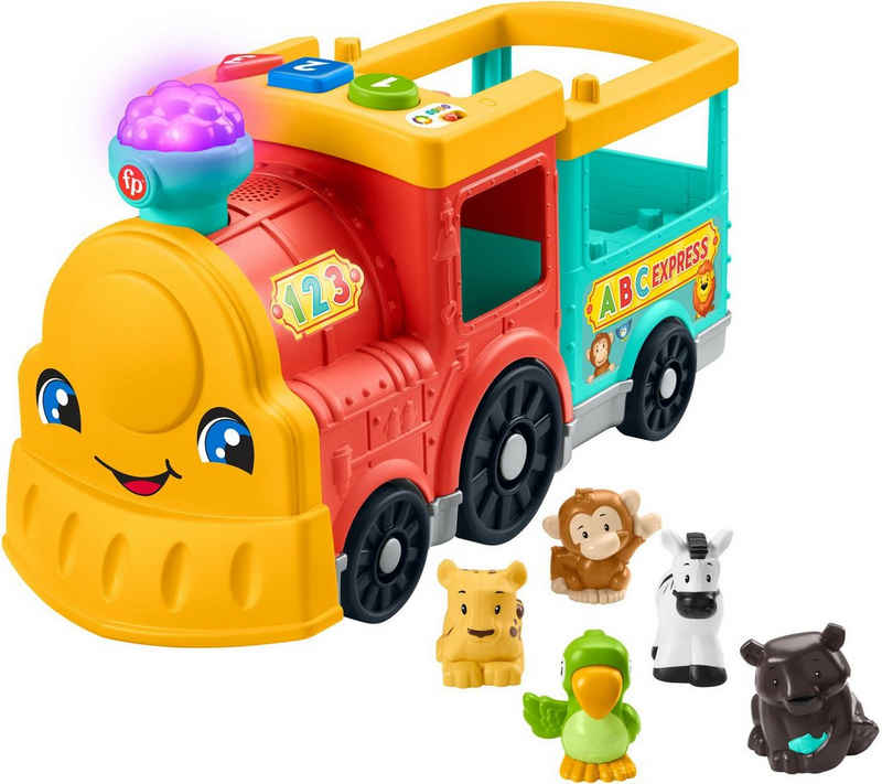 Fisher-Price® Spielzeug-Eisenbahn Little People, ABC Zug, inkl. 5 Tierfreunde Figuren, mit Licht und Sound