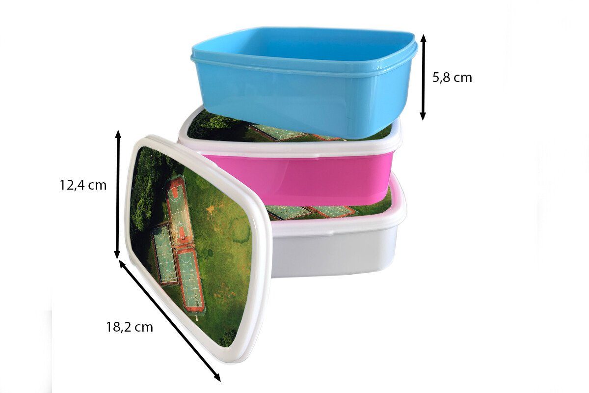 - Brotdose Grün, - Kunststoff rosa Snackbox, Spielfeld Kunststoff, Brotbox Basketball Kinder, für MuchoWow Erwachsene, Lunchbox (2-tlg), Mädchen,