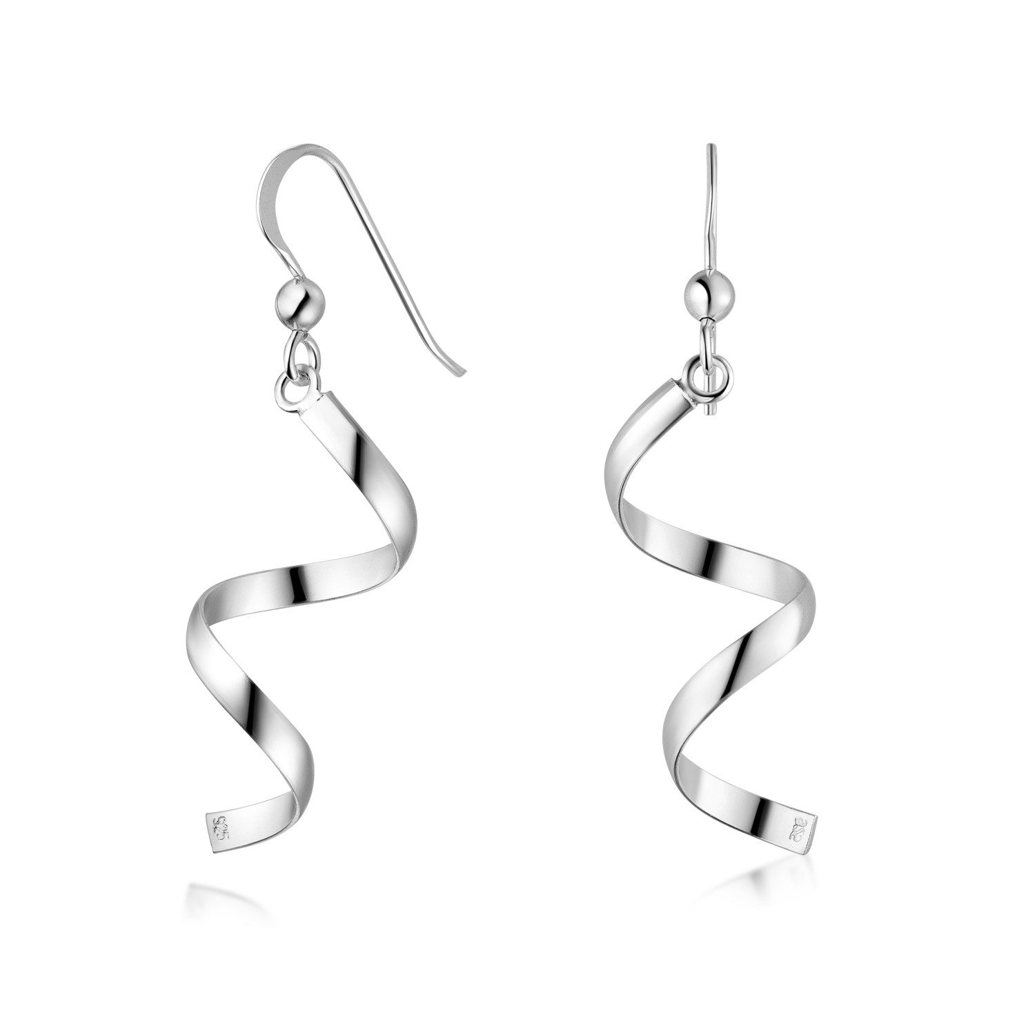 Materia Paar Ohrhänger Damen Silber Spirale lang 50mm SO-117, 925 Sterling günstig online kaufen