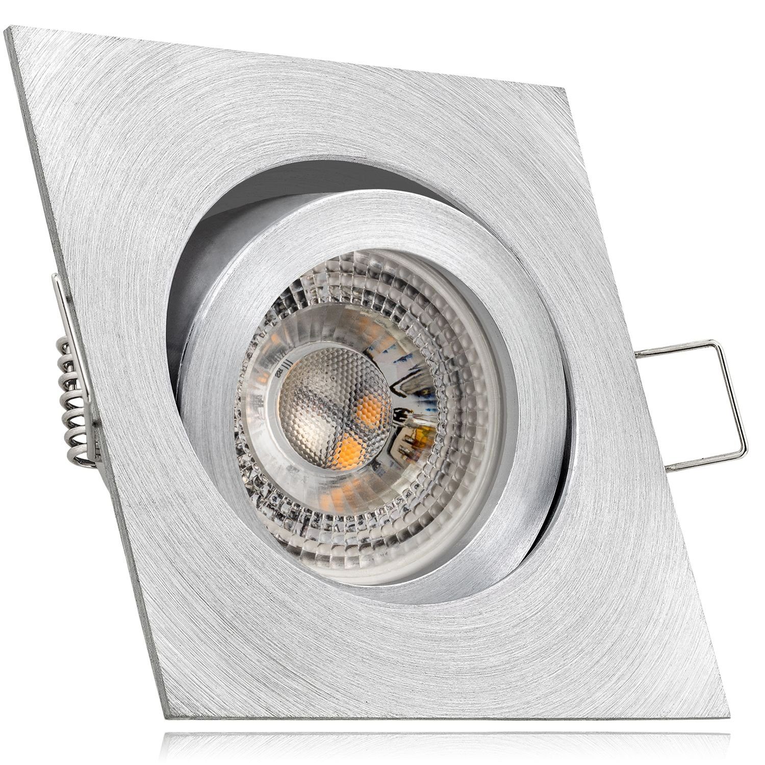 LEDANDO LED Einbaustrahler RGB LED GU10 Einbaustrahler aluminium von mit in 3W LEDAN Set LED matt