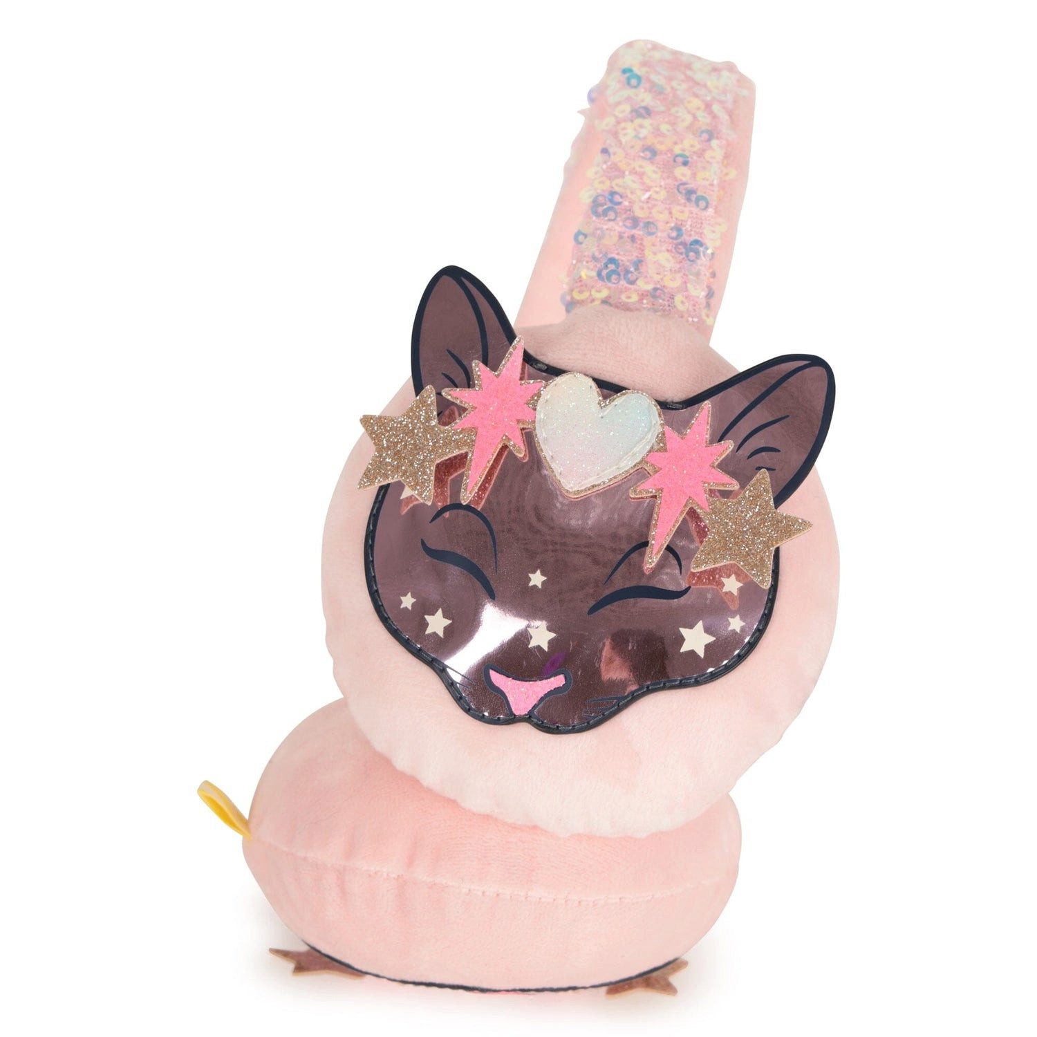 Billieblush Ohrenwärmer BILLIEBLUSH Ohrwärmer rosa mit Katzenapplikation & Pailletten