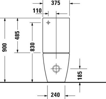 Duravit WC-Komplettset DU Stand-WC Kombi 650mm Viu, Weiß rimles