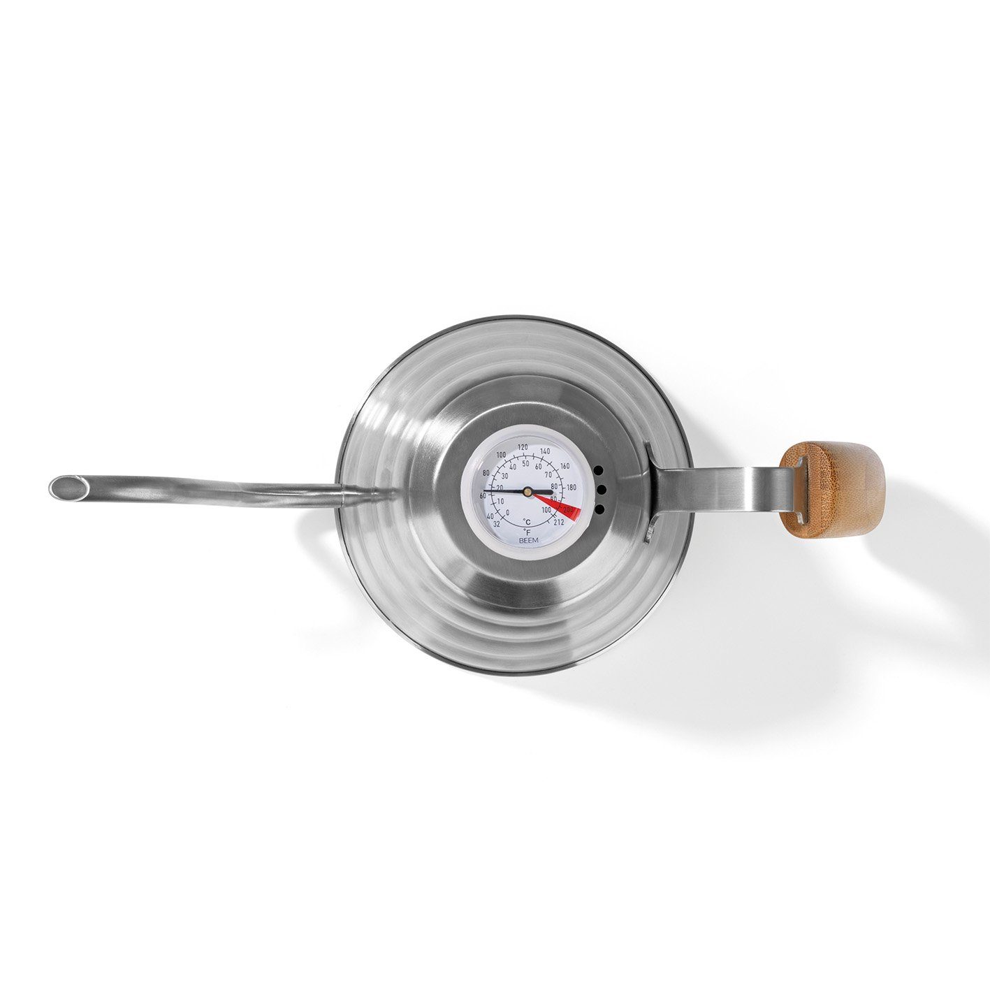 BEEM POUR OVER Wasserkessel Mit Thermometer  1,2 L Edelstahl, Bambus   Wasserkocher