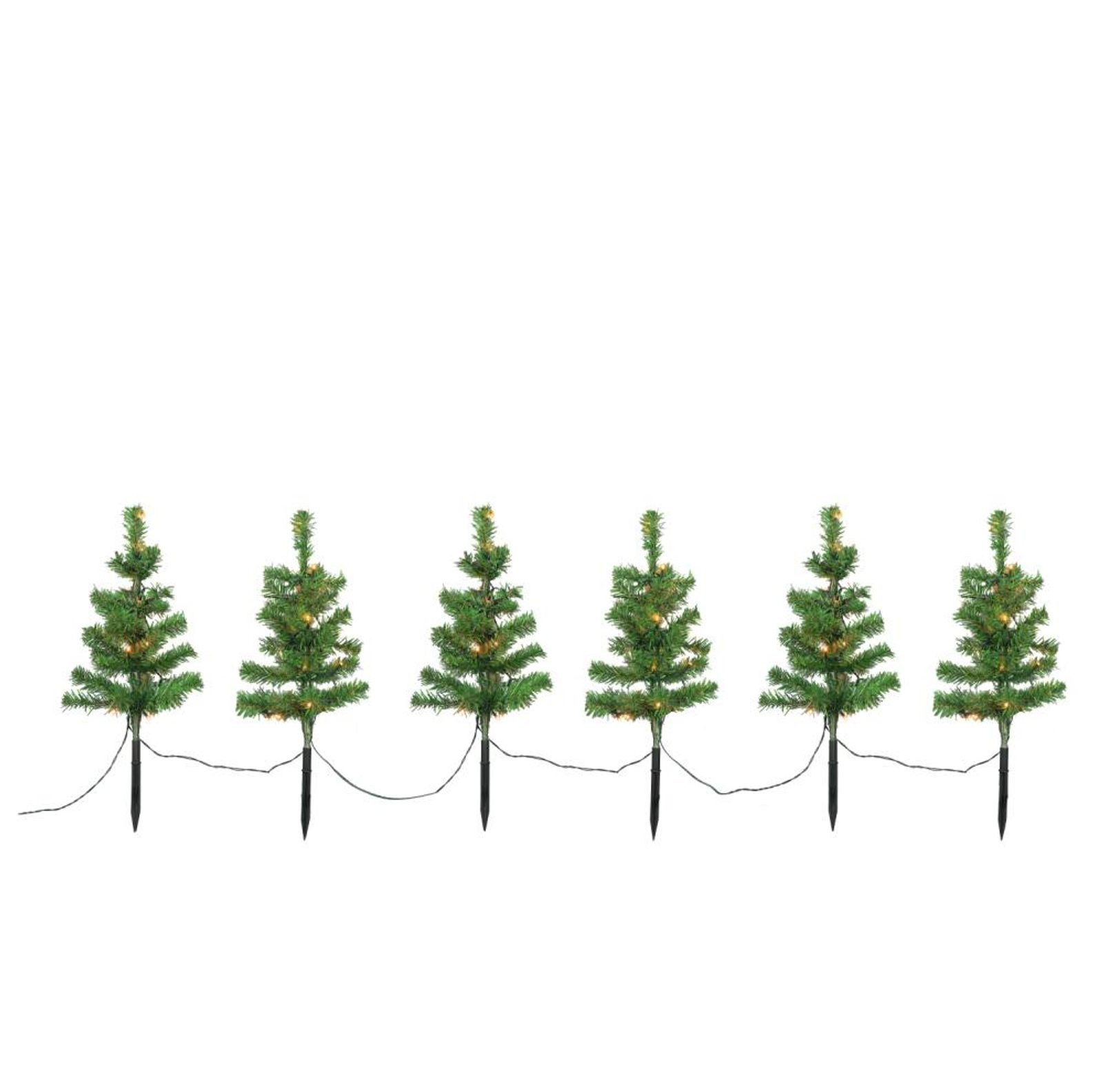 BURI Gartenstecker BURI LED Gartenstecker 6er Lichterkette Tannenbaum Beleuchtung Licht