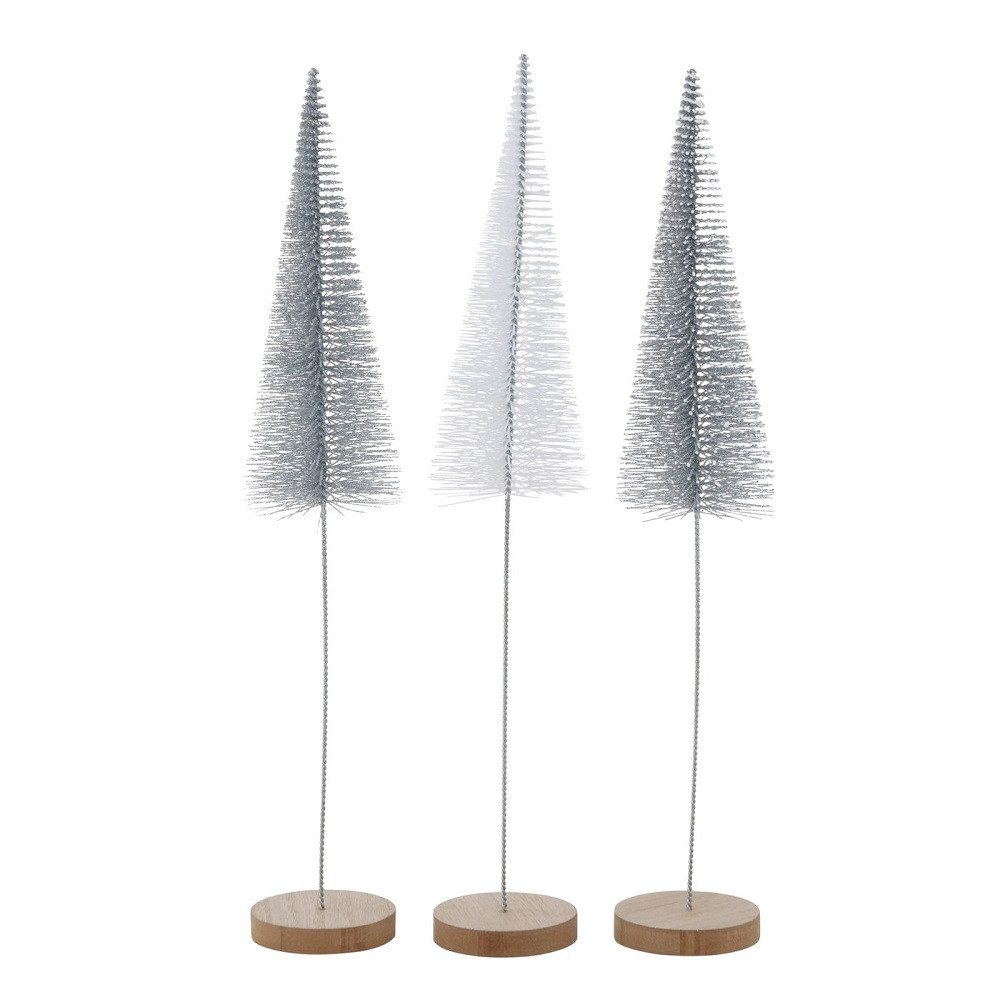 BOLTZE GRUPPE GmbH Dekobaum Dekoaufsteller Tarvo Weihnachtsbaum H 40 cm silber Kunststoff 3er Set