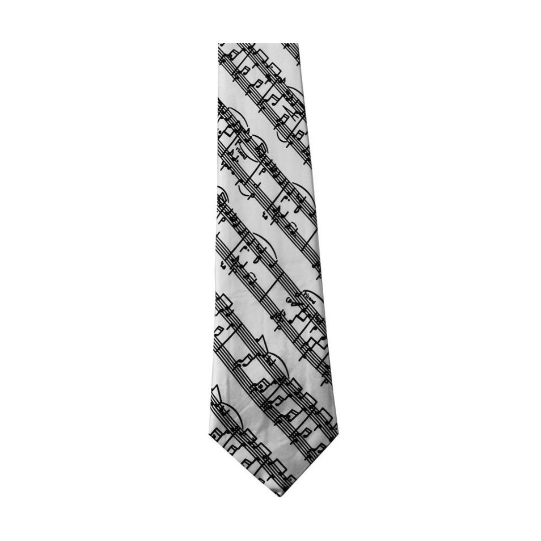Krawatte für Krawatte Notenlinien weiß mugesh Musiker