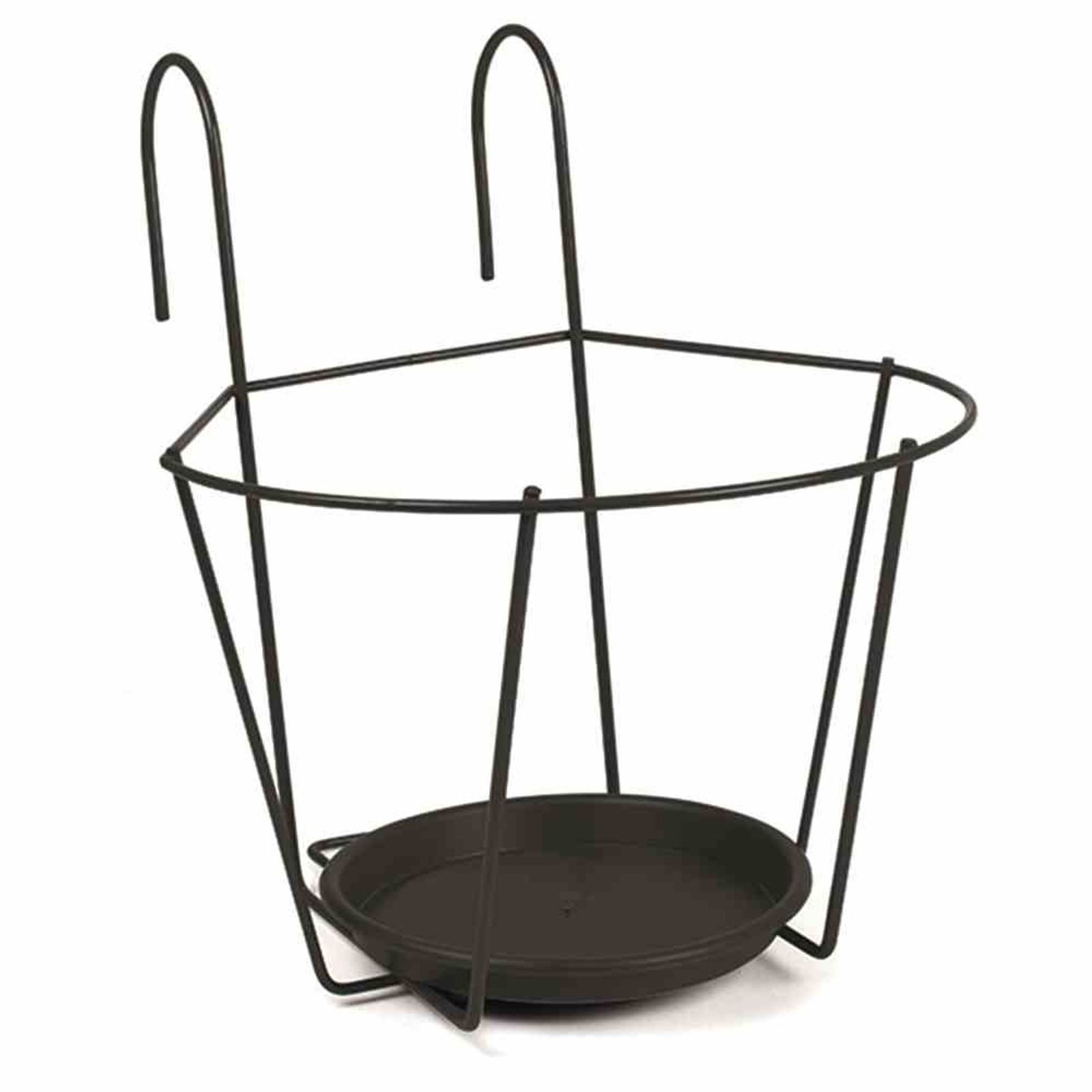 Jardifer Blumenkastenhalter Blumentopfhalter Ø 25 cm, schwarz zum Einhängen