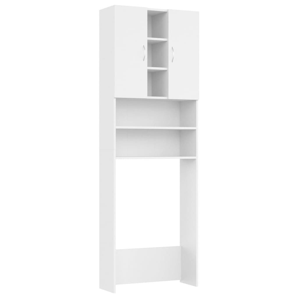 Badregal Waschmaschinenschrank Weiß 64x25,5x190 cm