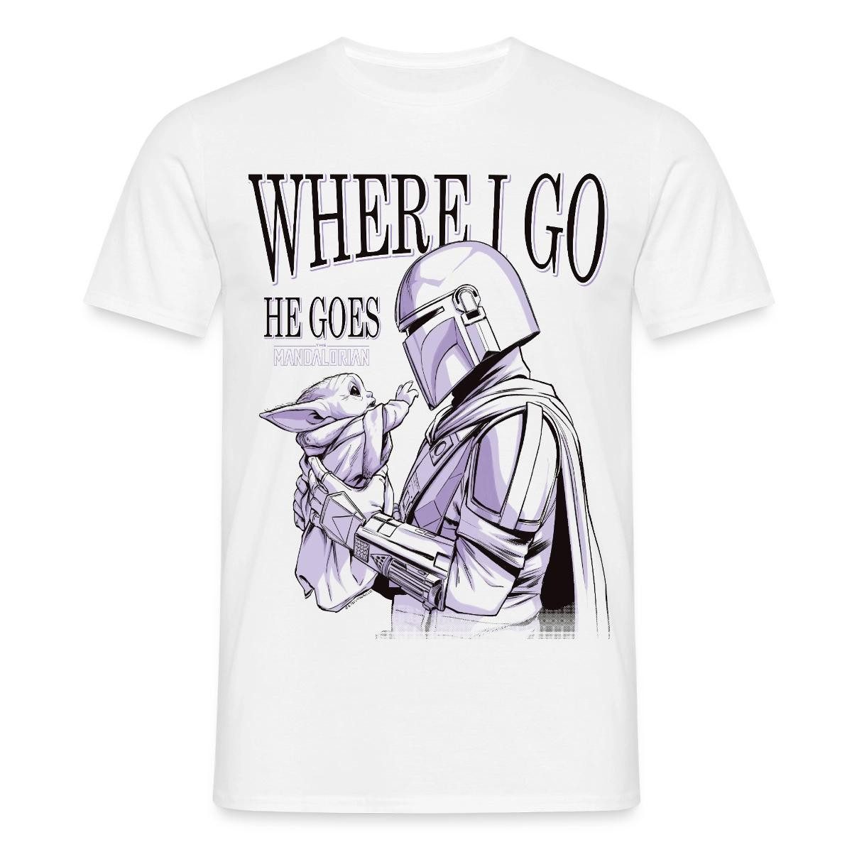 T-Shirt Star Wars: Mandalorian Where I Go Männer T-Shirt