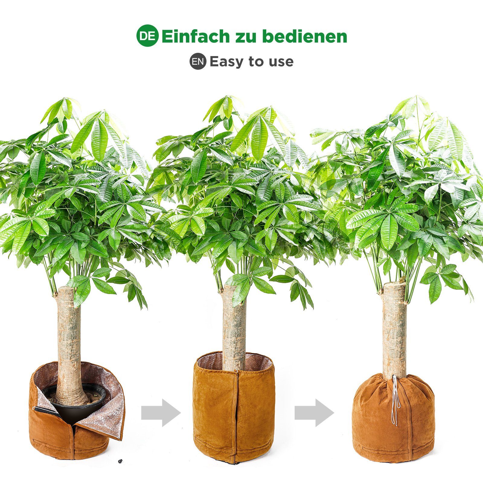 Pflanzenschutz Pflanzkübel Stücke Winterschutz Yorbay Thermo Kübelpflanzen, für Drainage-Öffnungen 50x45cm Topfschutz Frostschutz, 2 mit Pflanzen,