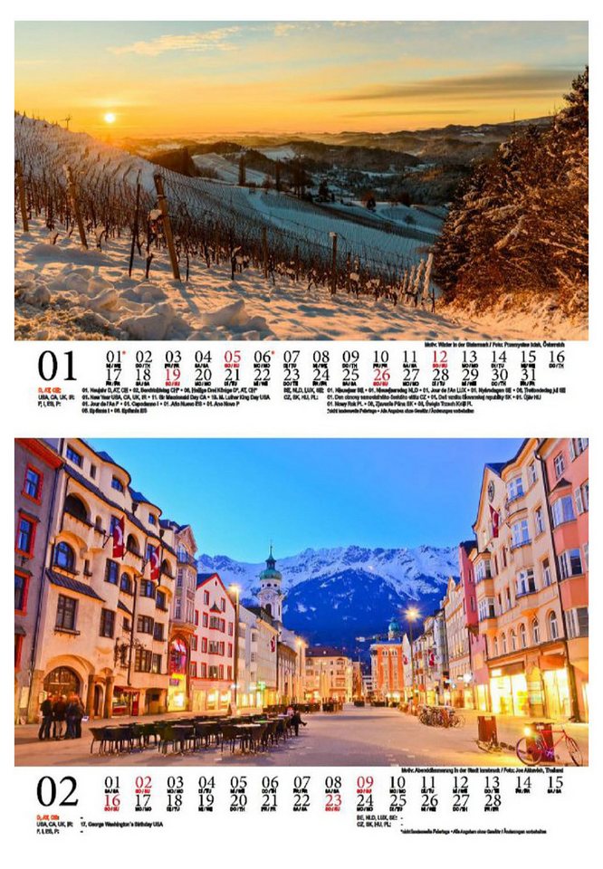 Thumbnail - Seelenzauber Wandkalender Reisezauber Österreich DIN A5 Kalender für 2025 Wien Reise Urlaub
