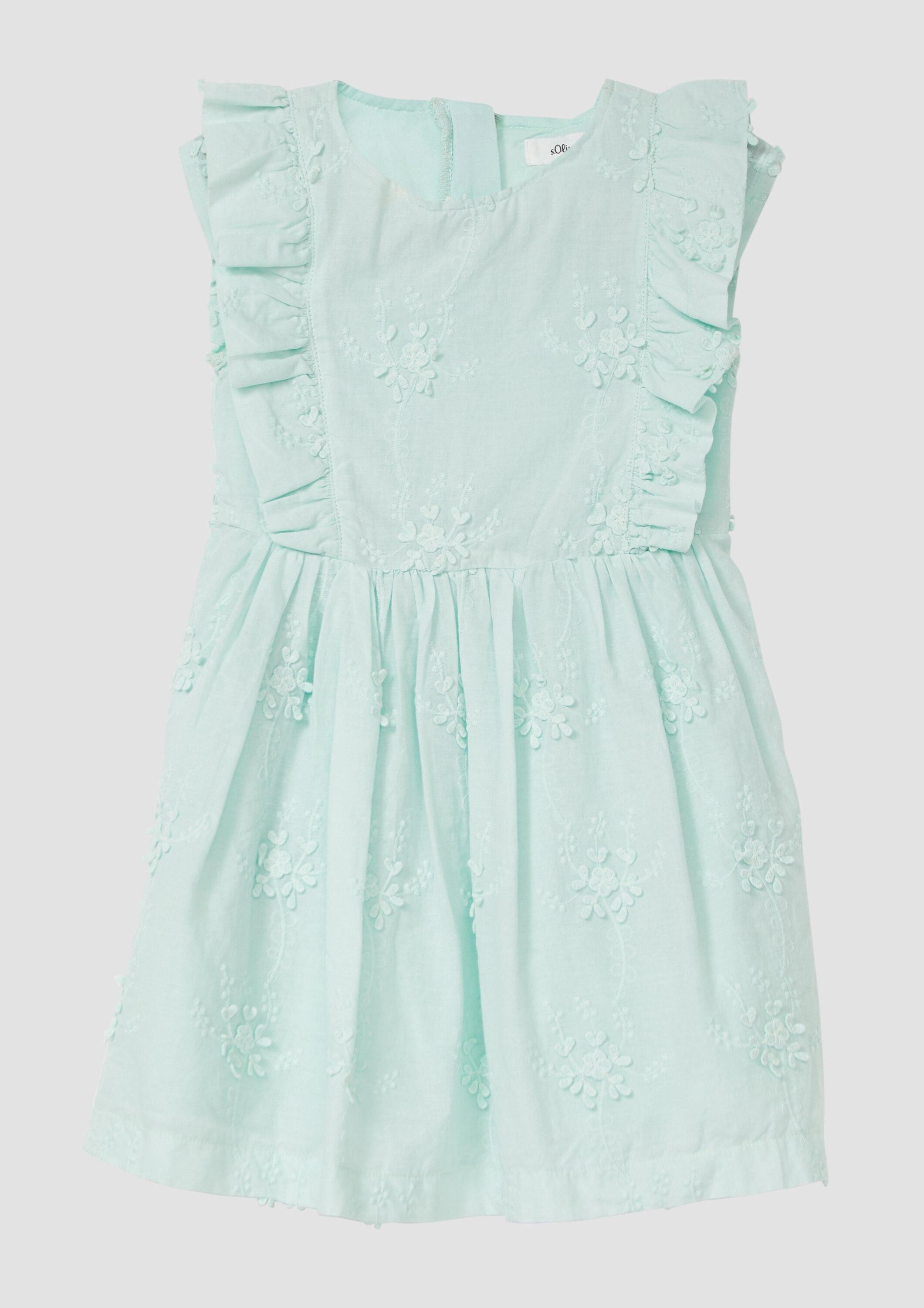 s.Oliver Minikleid Kleid Kurzes Kleid mit Flügelärmeln und floraler Stickerei