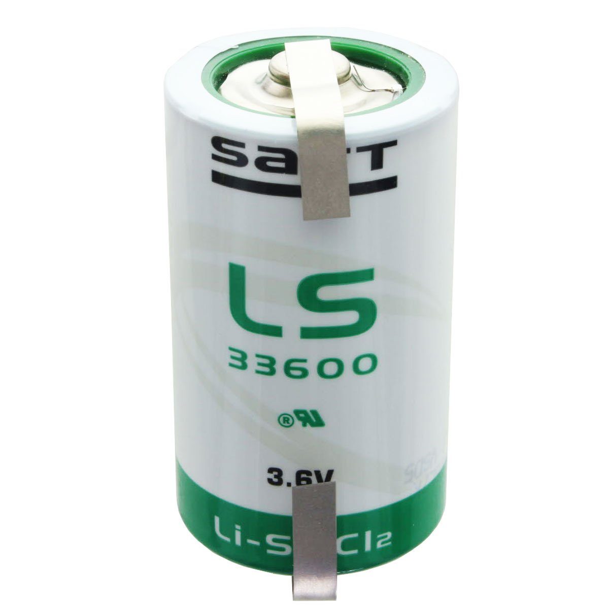 Saft SAFT LS33600 Lithium Batterie 3.6V Primary mit Lötfahne U-Form Batterie, (3,6 V)