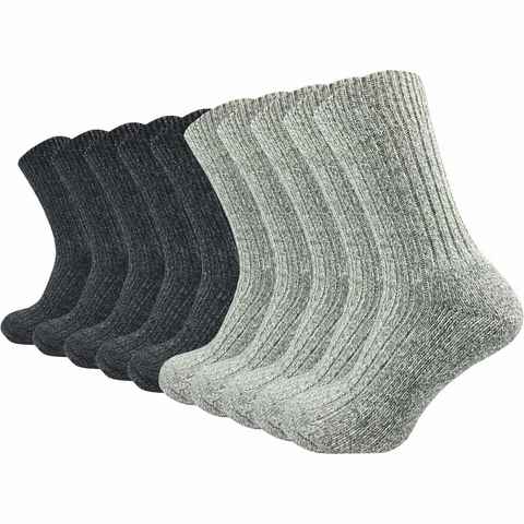 GAWILO Norwegersocken für Herren mit Wolle und gepolsterter Frotteesohle (10 Paar) warmer Winterstrumpf gegen kalte Füße - Arbeitssocken mit Wolle