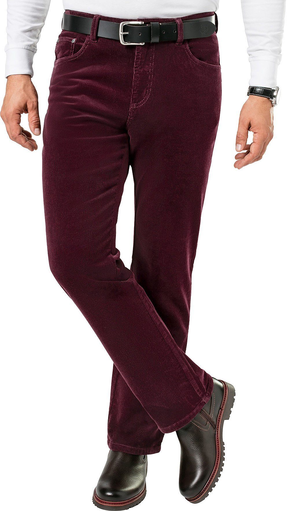 Franco Bettoni Cordhose bequeme Stretchcord-Jeans mit nobler Samt-Optik