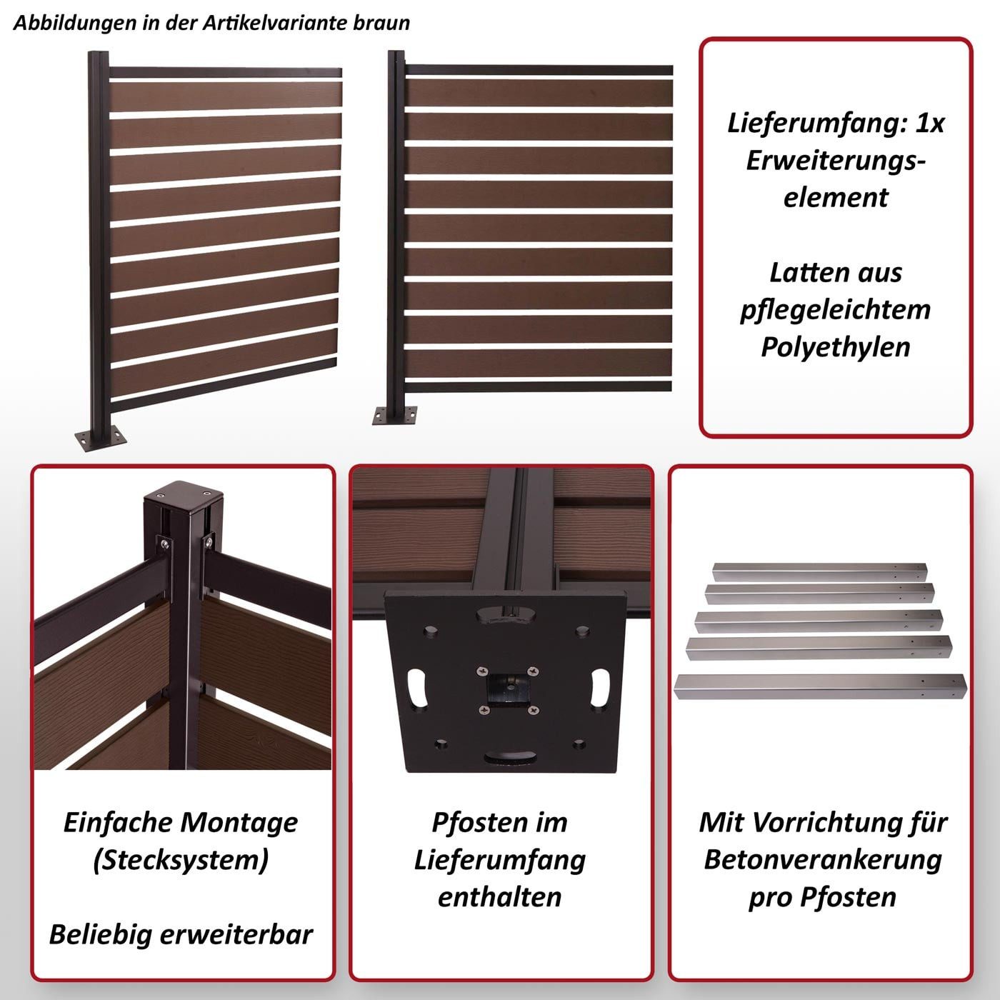MCW Mülltonnenbox MCW-K57-E (1 St), Einfache Montage (Stecksystem), Stabile Konstruktion