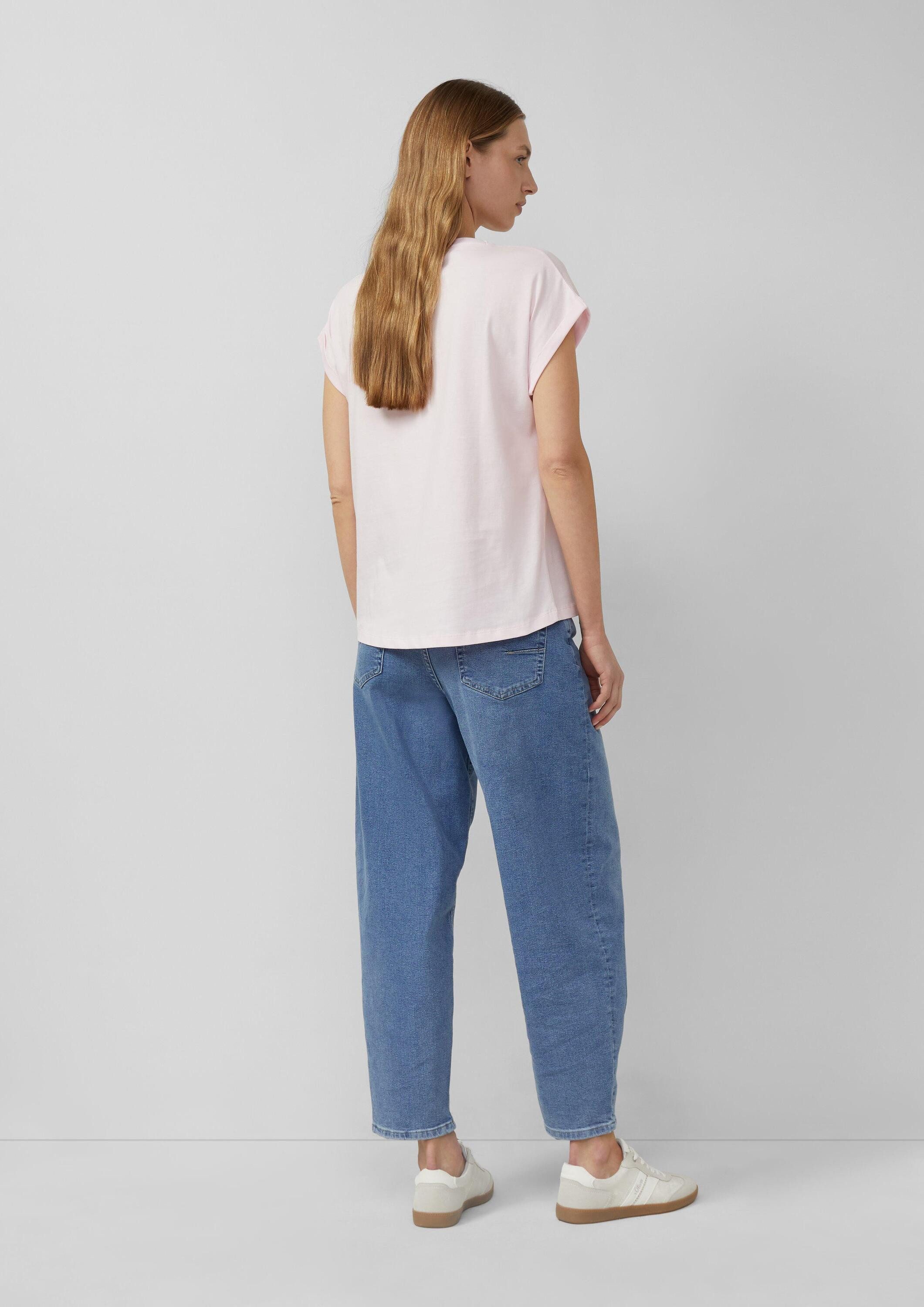 s.Oliver Kurzarmshirt T-Shirt T-Shirt mit Frontprint im Relaxed Fit