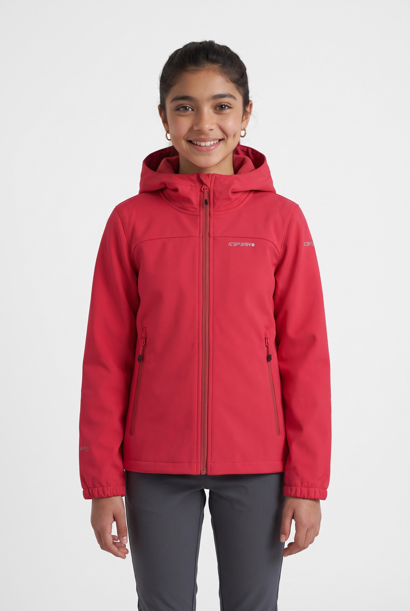 Icepeak Softshelljacke KULM JR Kapuze, Stehkragen, leicht stretchig, wind- und wasserabweisend