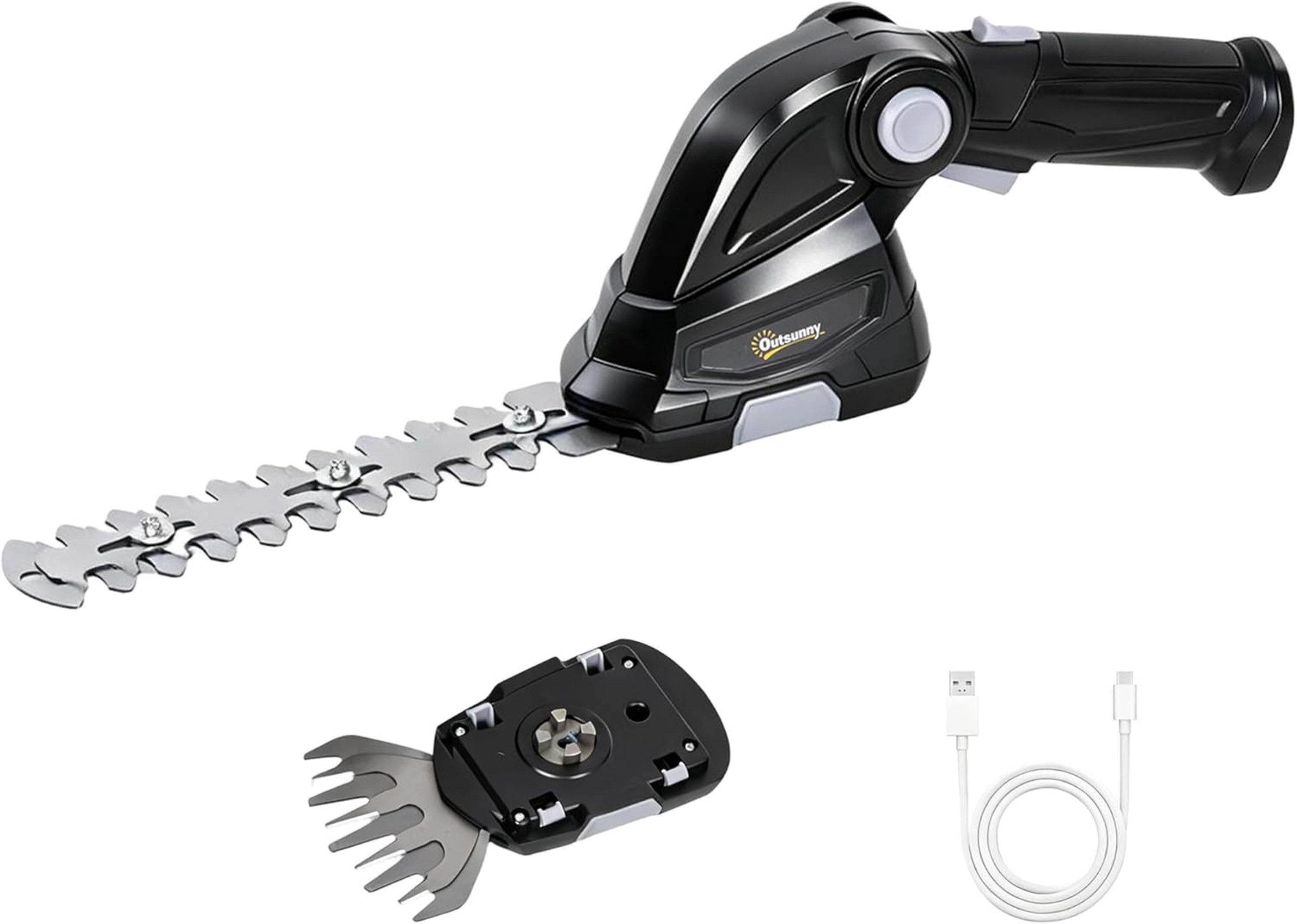 ibettertec Bastelmesserklinge Heckenschere, Strauchschere, Elektrische Heckenschere (Einzelgerät-Set, 1-St., 2x 2,0Ah Akku und Ladegerät im Lieferumfang), kabelloser Akku-Betrieb, scharfe 65Mn-Stahlklingen