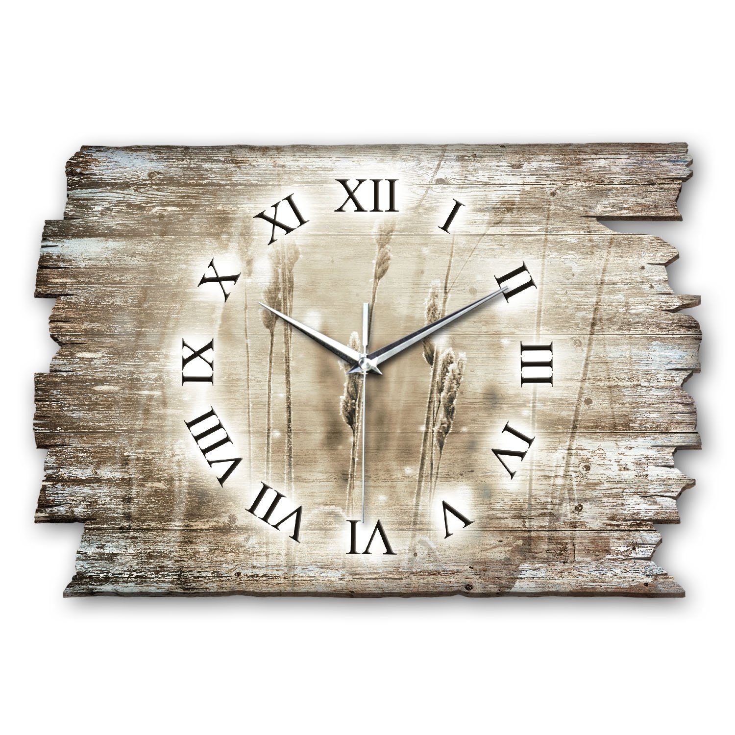 Ticken; aus Design-Wanduhr Kreative flüsterleises Holz modern) Feder Uhrwerk; außergewöhnlich, (ohne „Gräser“ Funkwanduhr