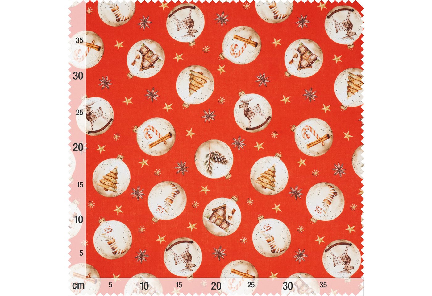 Thumbnail - VBS Stoff Weihnachtskugeln, 140 cm breit, Meterware