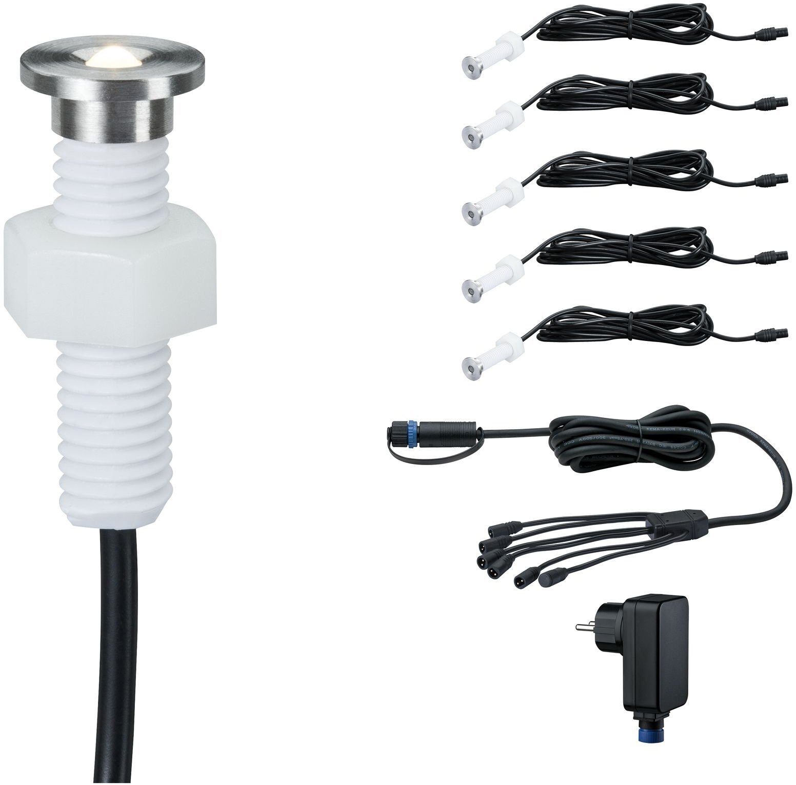 Paulmann LED Einbauleuchte Plug Plug 3000K integriert, fest & IP67 incl. Warmweiß, Shine, & LED-Modul, Driver LED Shine
