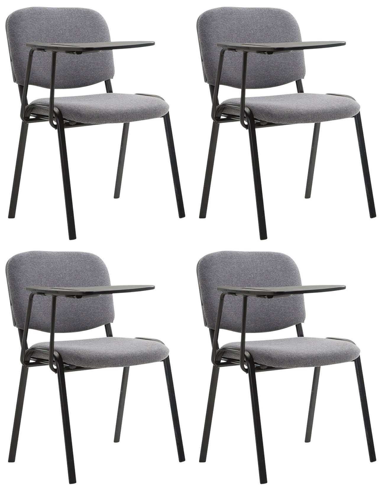 CLP Besucherstuhl Ken Stoff (4er Set), gepolstert, klappbarer Tisch