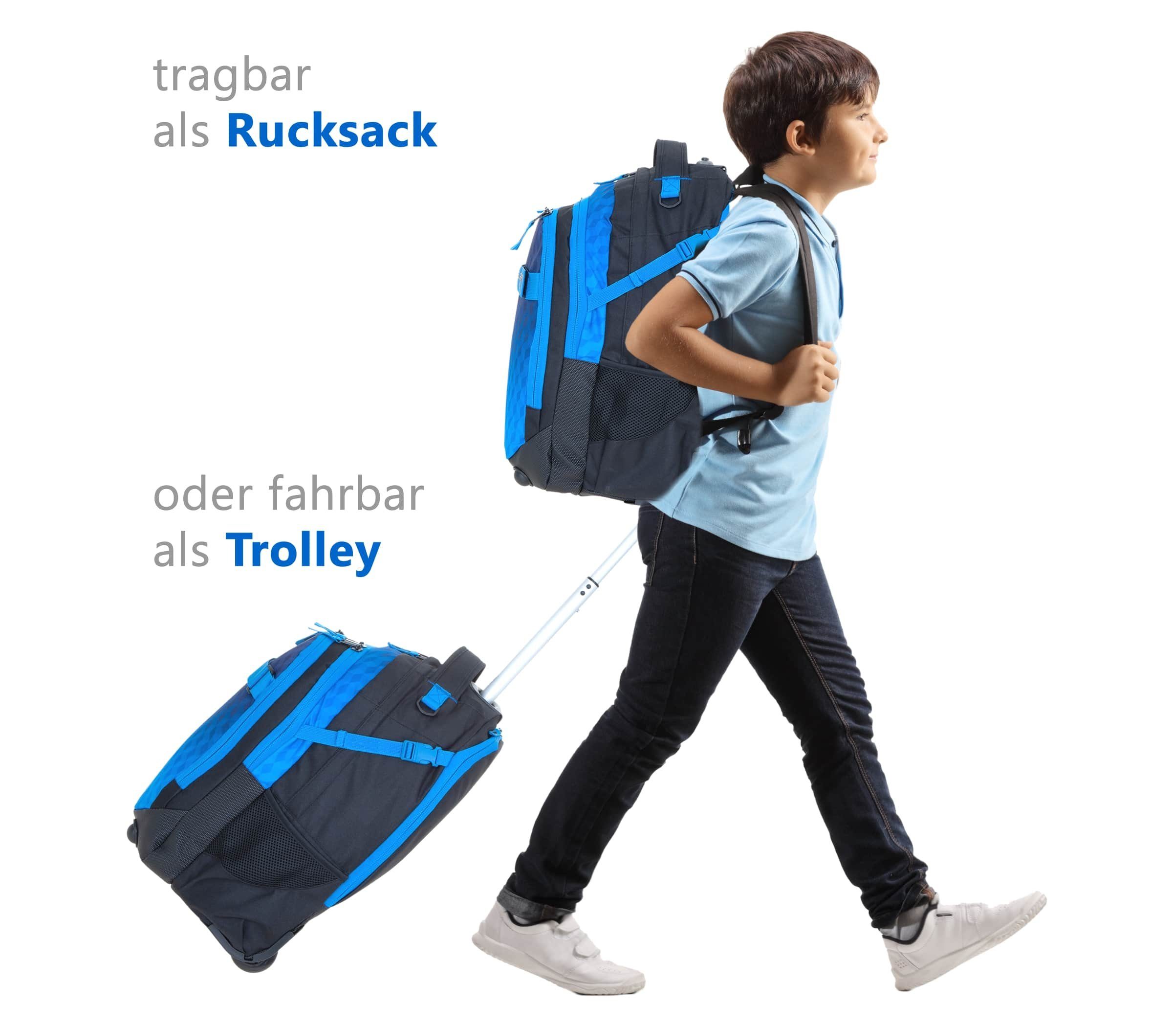 ELEPHANT Schulrucksack Trolley Hero Signature Schultrolley, Rucksacktrolley Schule Rucksack Rollen 3 Fächer Daypack Trolly – Bild 3 von 5