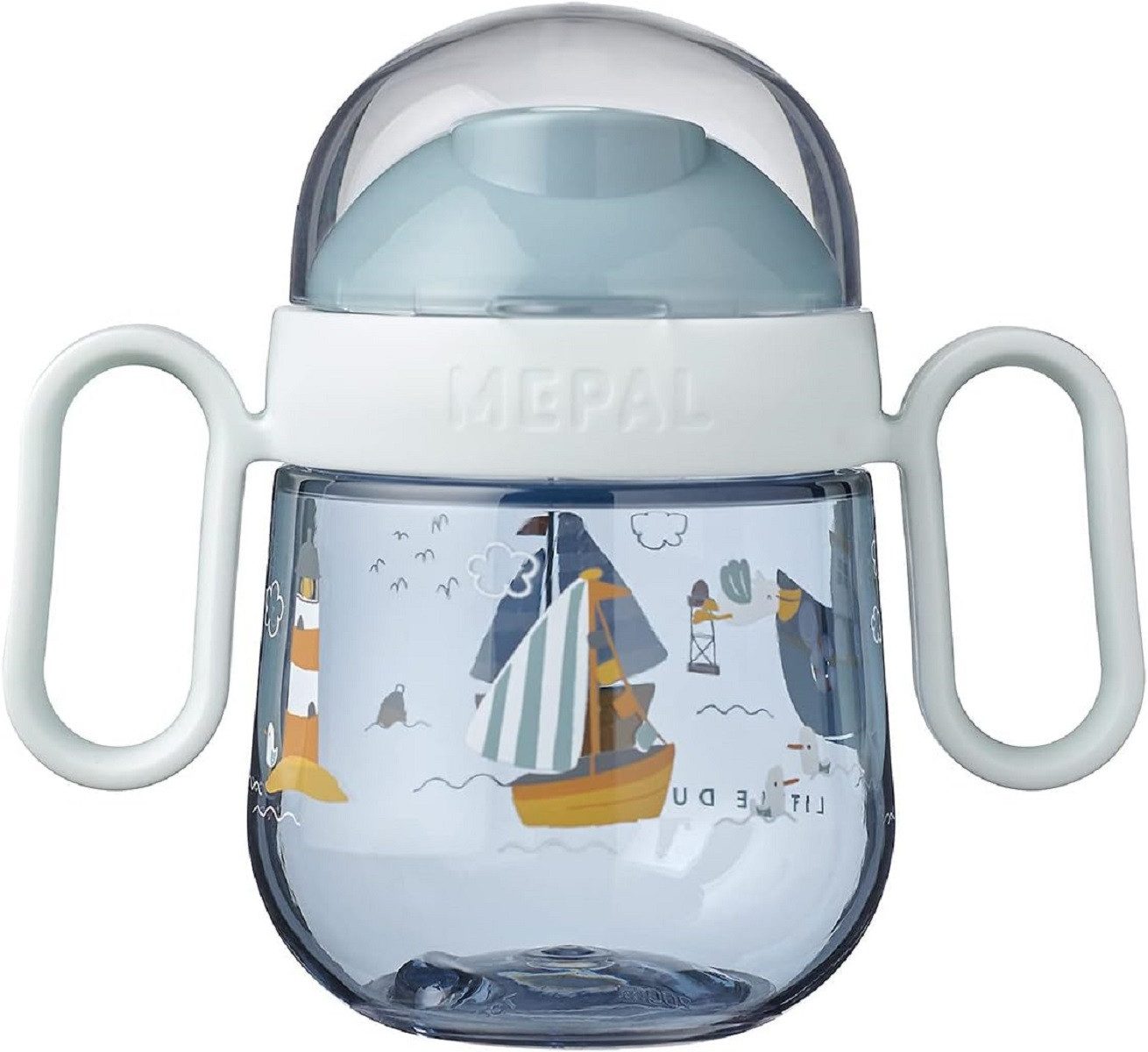Mepal Trinklernbecher Antitropf-Trinklernbecher ab 6 Monate, 200 ml, auslaufsicher, Polypropyleen (PP), silicone, Tritan, Spülmaschinengeeignet, für Babys, sailors bay Design