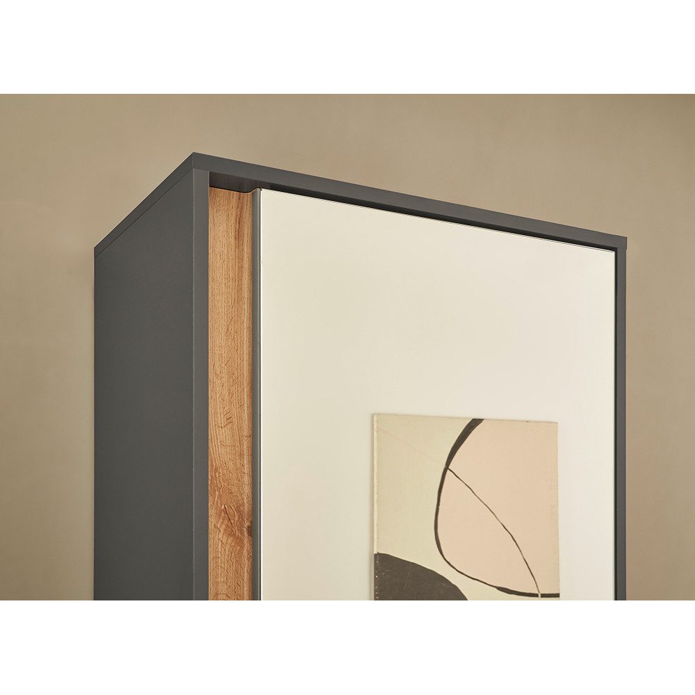 Lomadox Garderobenschrank CRISP-61 in anthrazit mit Wotan Eiche Nb., 1 Spie günstig online kaufen