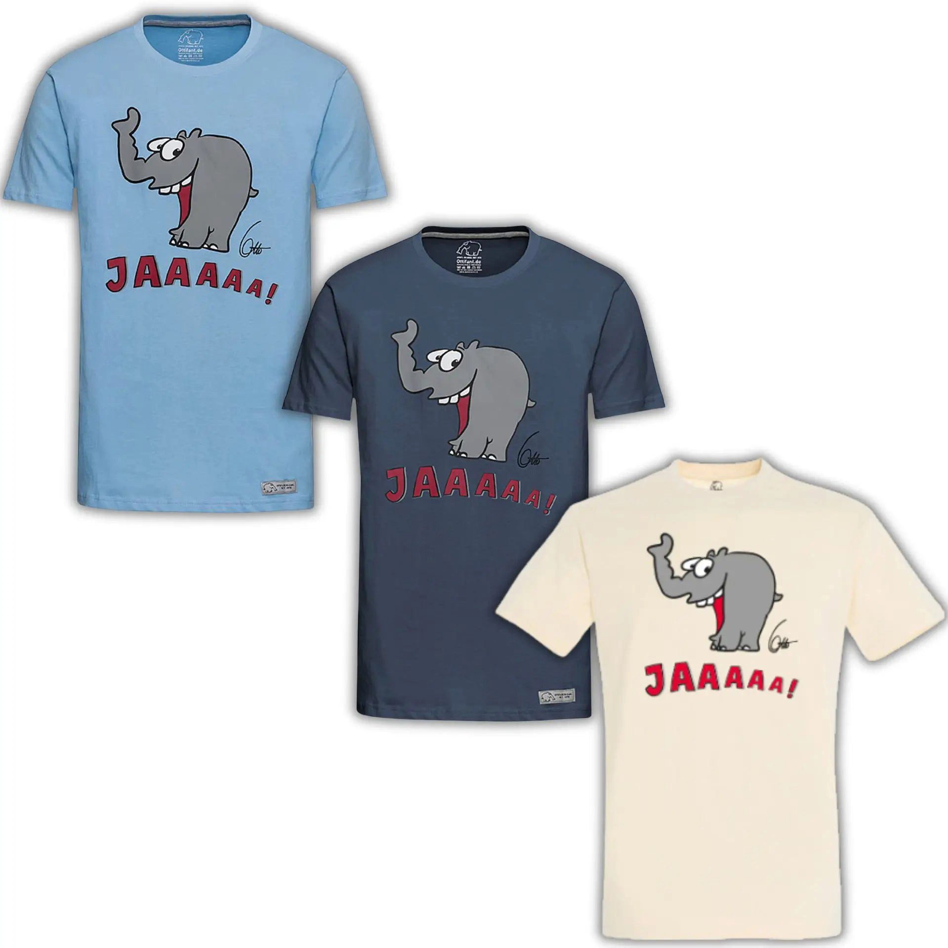 T-Shirt T-Shirt "Lachender Ottifant" Unisex by Otto Waalkes in denim, blau und
